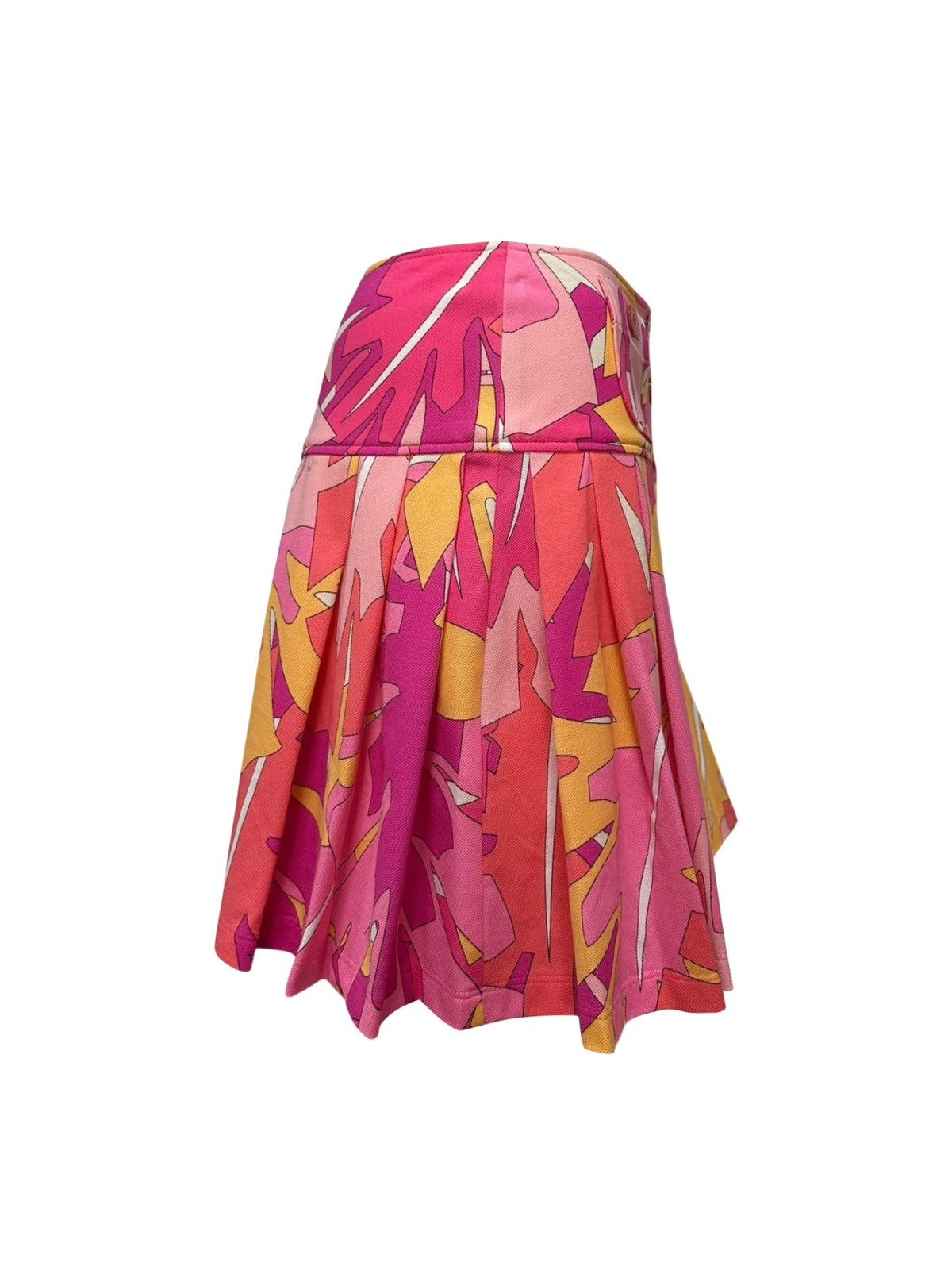 Emilio Pucci EMILIO PUCCI S/S 2007 Leaf Print Pleated Mini Skirt Size 25" / US 0 / IT 36 - 3 Thumbnail