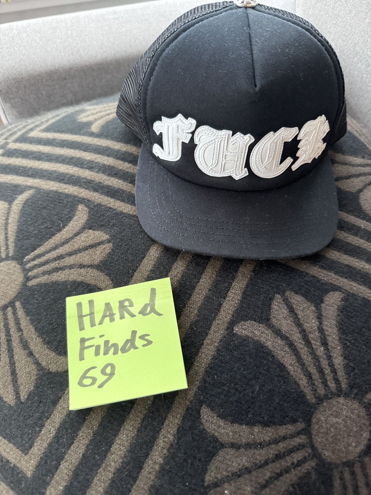 Chrome Hearts Chrome Hearts White Leather Patch Fuck Trucker Hat RARE Size ONE SIZE - 2 Thumbnail