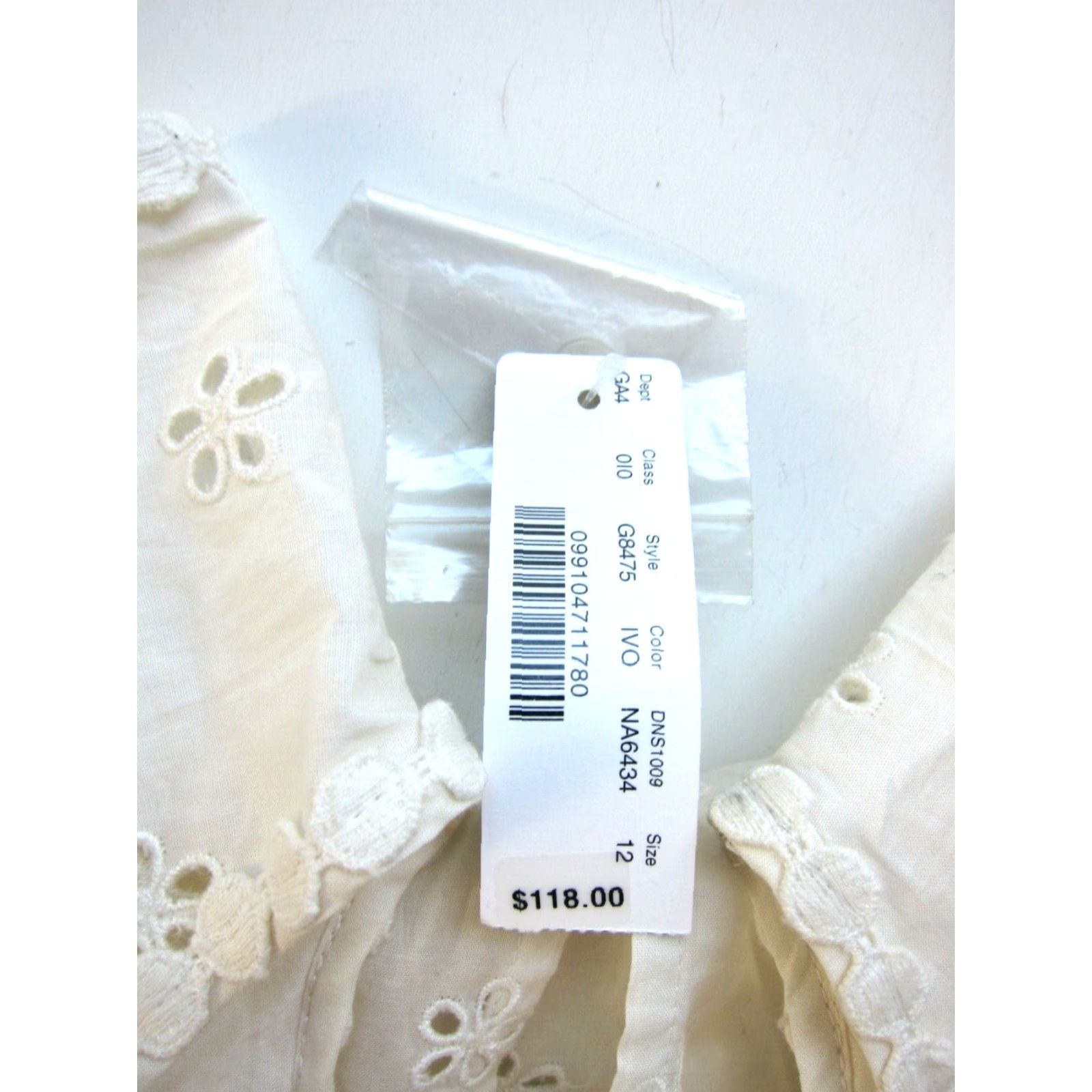 J.Crew NWT J.Crew 100% Cotton Ivory Embroidered Sleeveless Shift Sheath Tank Dress 12 Size XL / US 12-14 / IT 48-50 - 3 Thumbnail