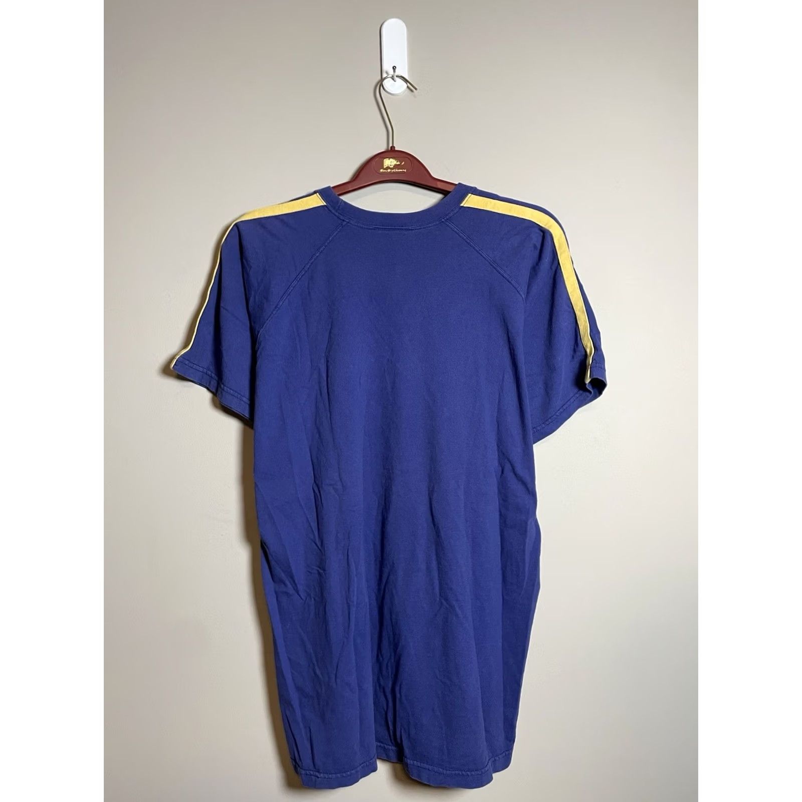 Nike VINTAGE Nike Center Mini Swoosh Shirt XL Men’s Blue Yellow Stripe T-Shirt 90s USA Size US XL / EU 56 / 4 - 3 Thumbnail