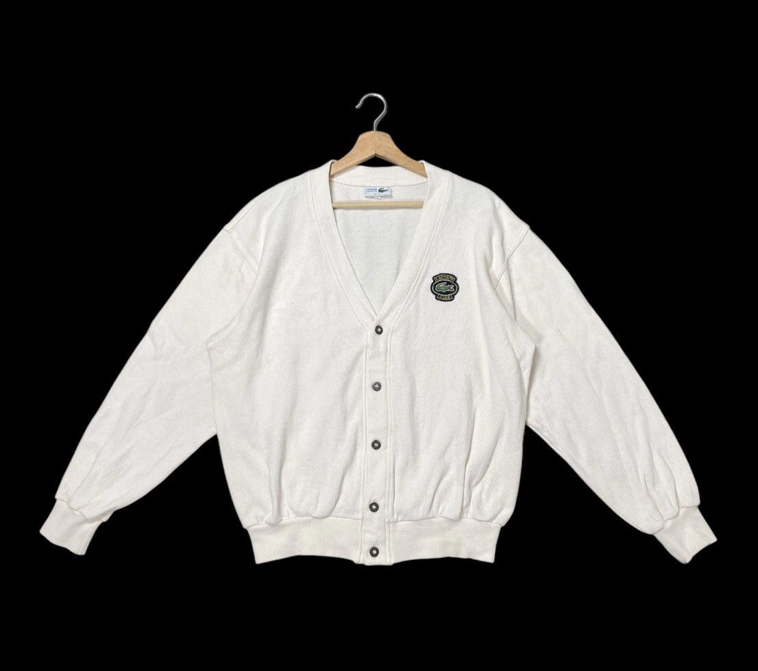 Lacoste × Vintage A09 Rare - Vintage Lacoste Club Heavy Cotton Cardigan Size US L / EU 52-54 / 3 - 4 Thumbnail