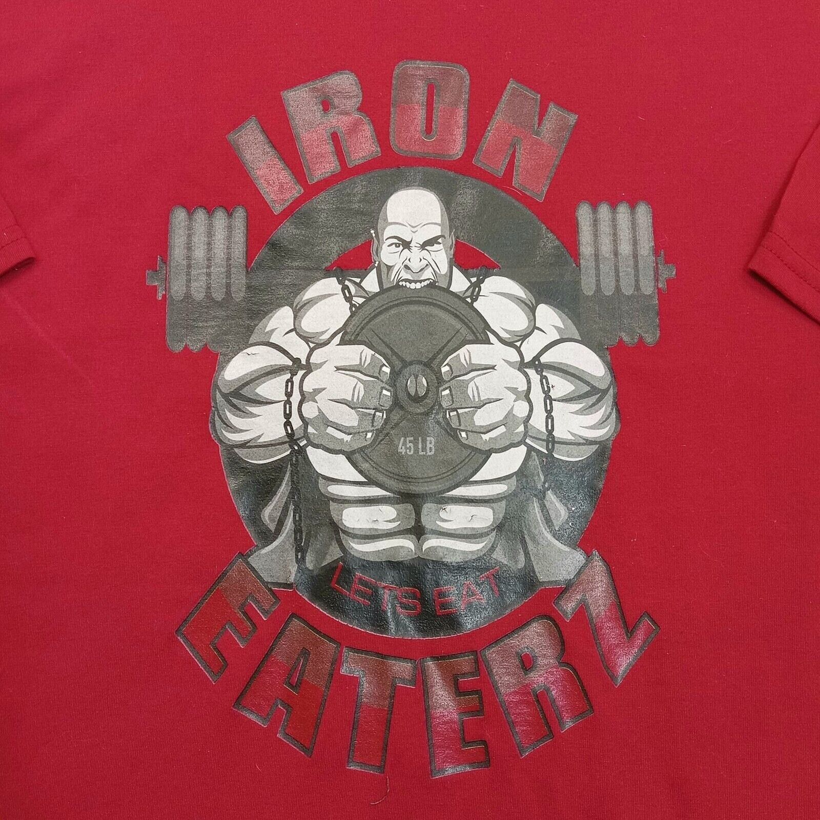 Gildan Iron Eaters T-Shirt L Men's Gildan Lifting Short Sleeve Red Size US L / EU 52-54 / 3 - 3 Thumbnail