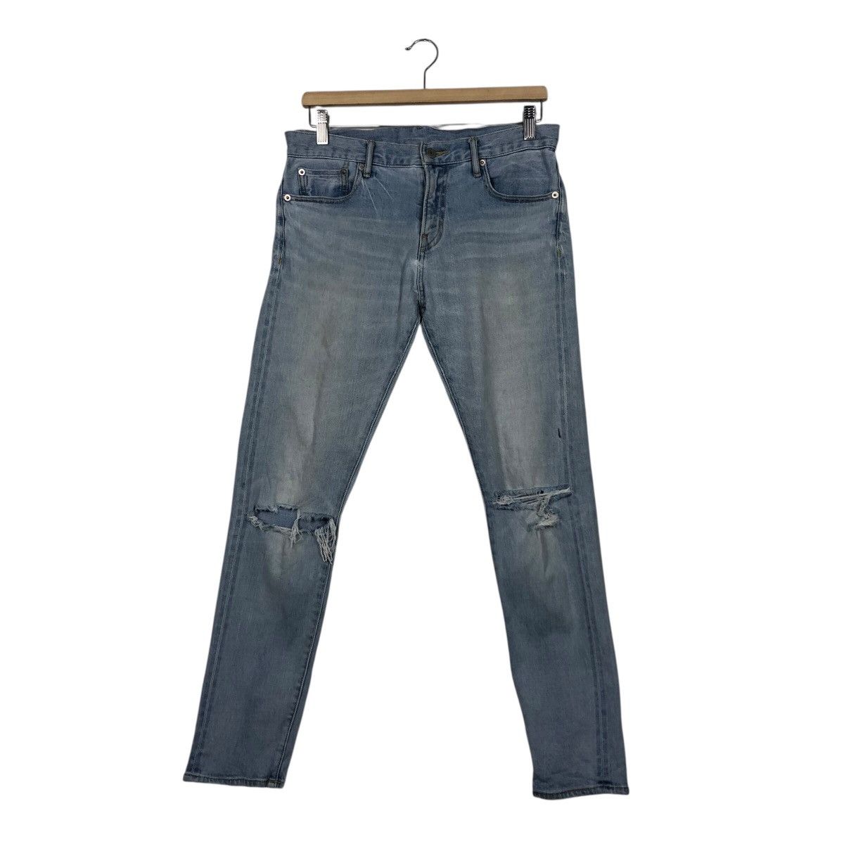 Japanese Brand SHIPS “Destroyed Knee” Slim Denim Issey Miyake Size 30" / US 8 / IT 44 - 2 Thumbnail