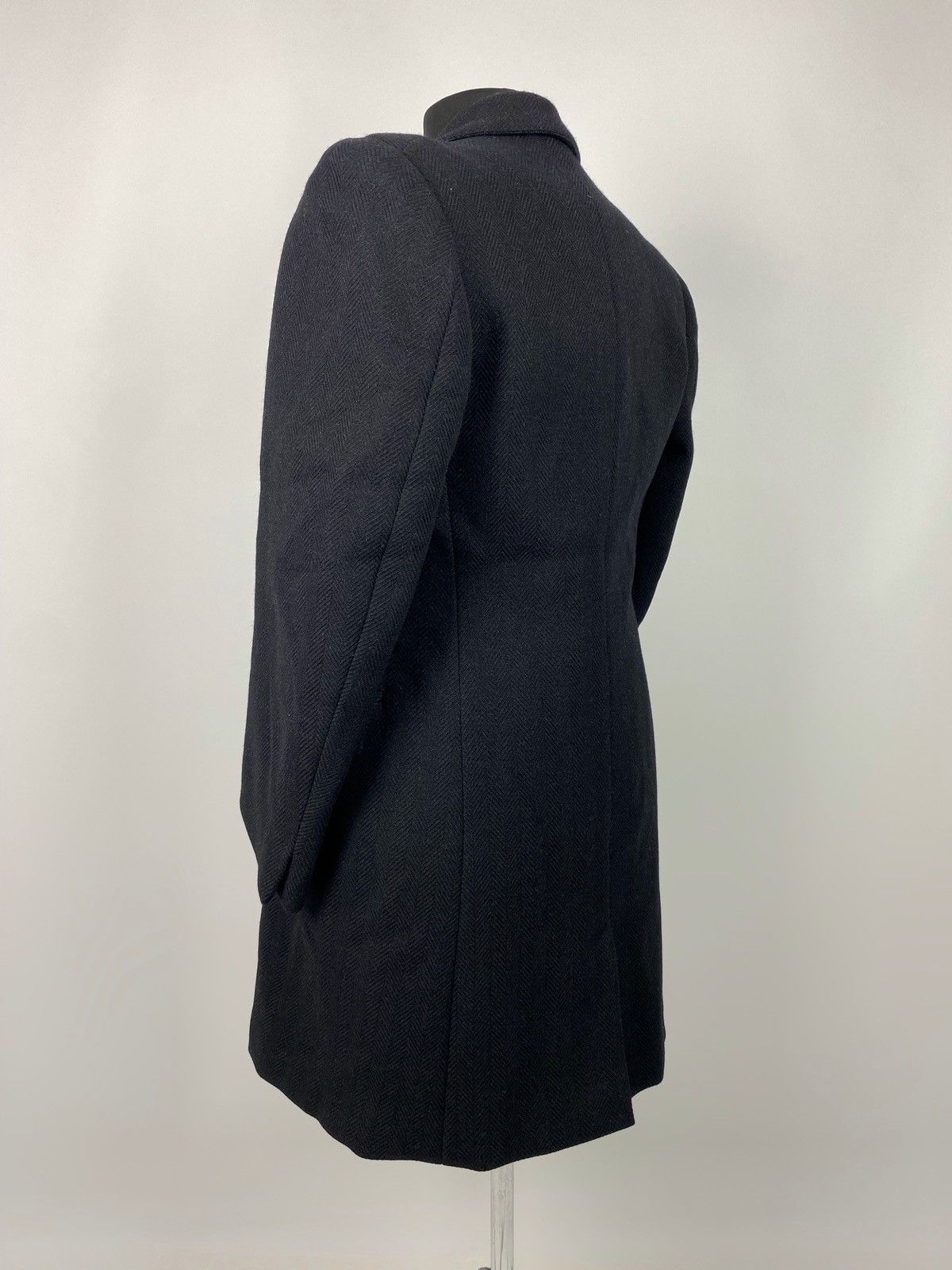 Vintage 1930’s Vintage Black Herringbone Wool Double Breasted Coat Size US M / EU 48-50 / 2 - 3 Thumbnail