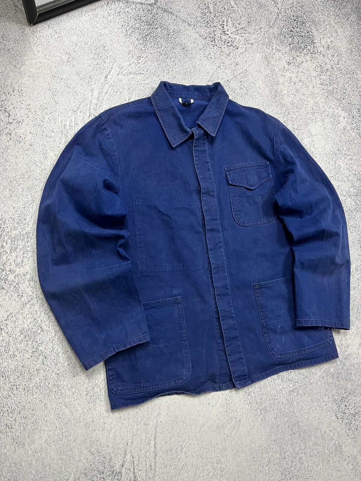 Le Laboureur French Workwear German Work Jacket Sanfor Blue Chore Coat Size US M / EU 48-50 / 2 - 5 Thumbnail