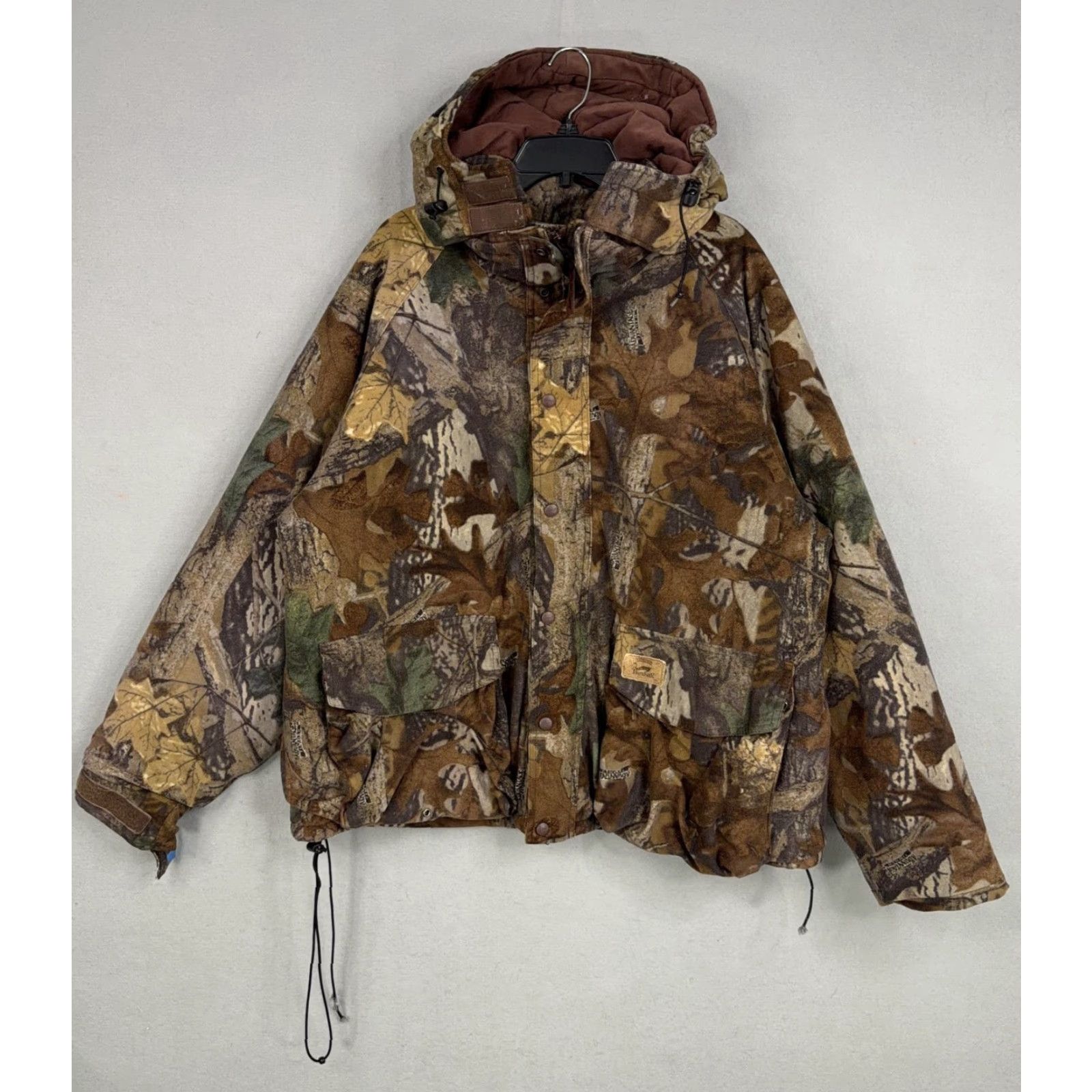 Vintage Duxbak Jacket Mens XL Camo Timber Hooded Hunting Coat Bomber Zip Off Hooded Front Pockets Outdoor USA Mens Size US XL / EU 56 / 4 - 2 Thumbnail