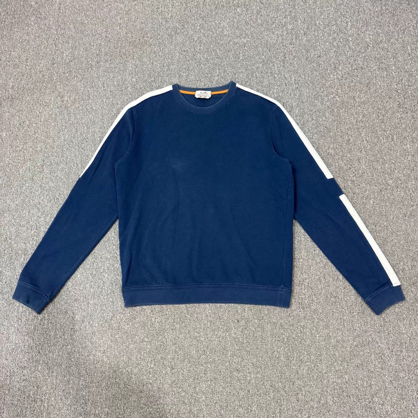 Hermes Blue Long Sleeve Sweatshirt with White Side Stripes XL Size US XL / EU 56 / 4 - 1 Thumbnail