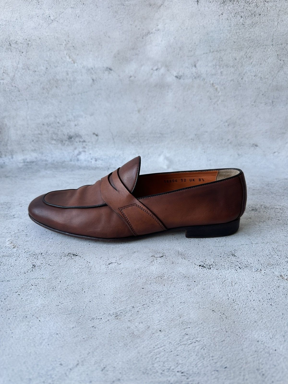 Santoni Santoni Loafers Brown Leather Penny Slip-On Dress Shoes Size US 9.5 / EU 42-43 - 15 Thumbnail