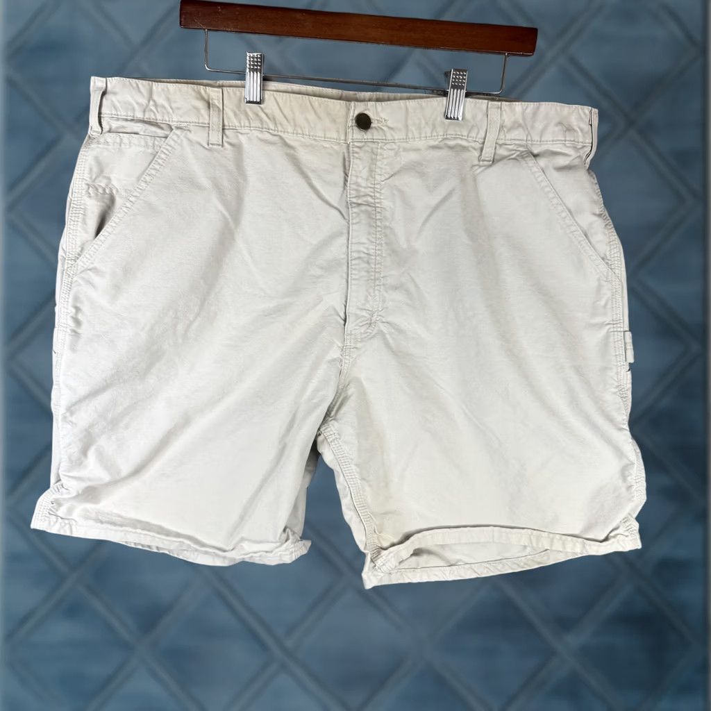 Carhartt Carhartt Cargo Shorts Mens 40 Beige Canvas Relaxed Fit Work Pockets Summer Casual Workwear Men's Size US 40 / EU 56 - 1 Thumbnail
