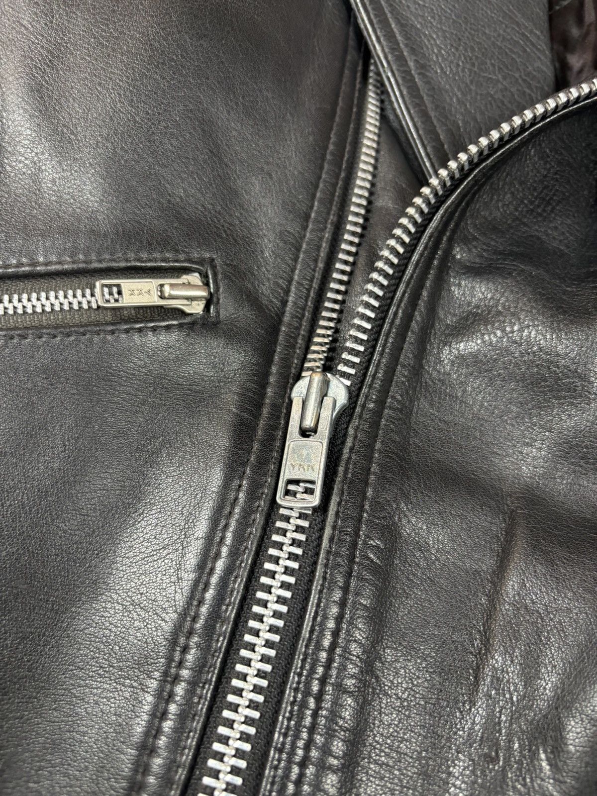 Genuine Leather × Vintage Vintage the genuine leather Ramones biker 90s rock metal Size US L / EU 52-54 / 3 - 3 Thumbnail