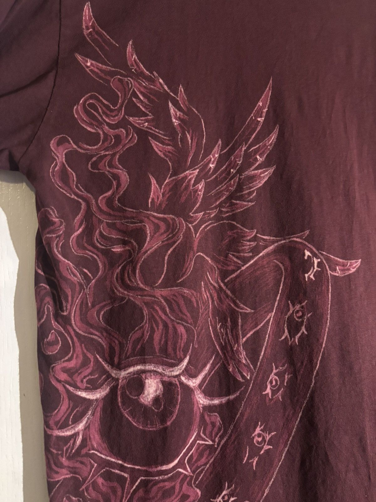 Handmade “Biblically Accurate” -Hand-Bleach-Painted T-Shirt Size M / US 6-8 / IT 42-44 - 3 Thumbnail
