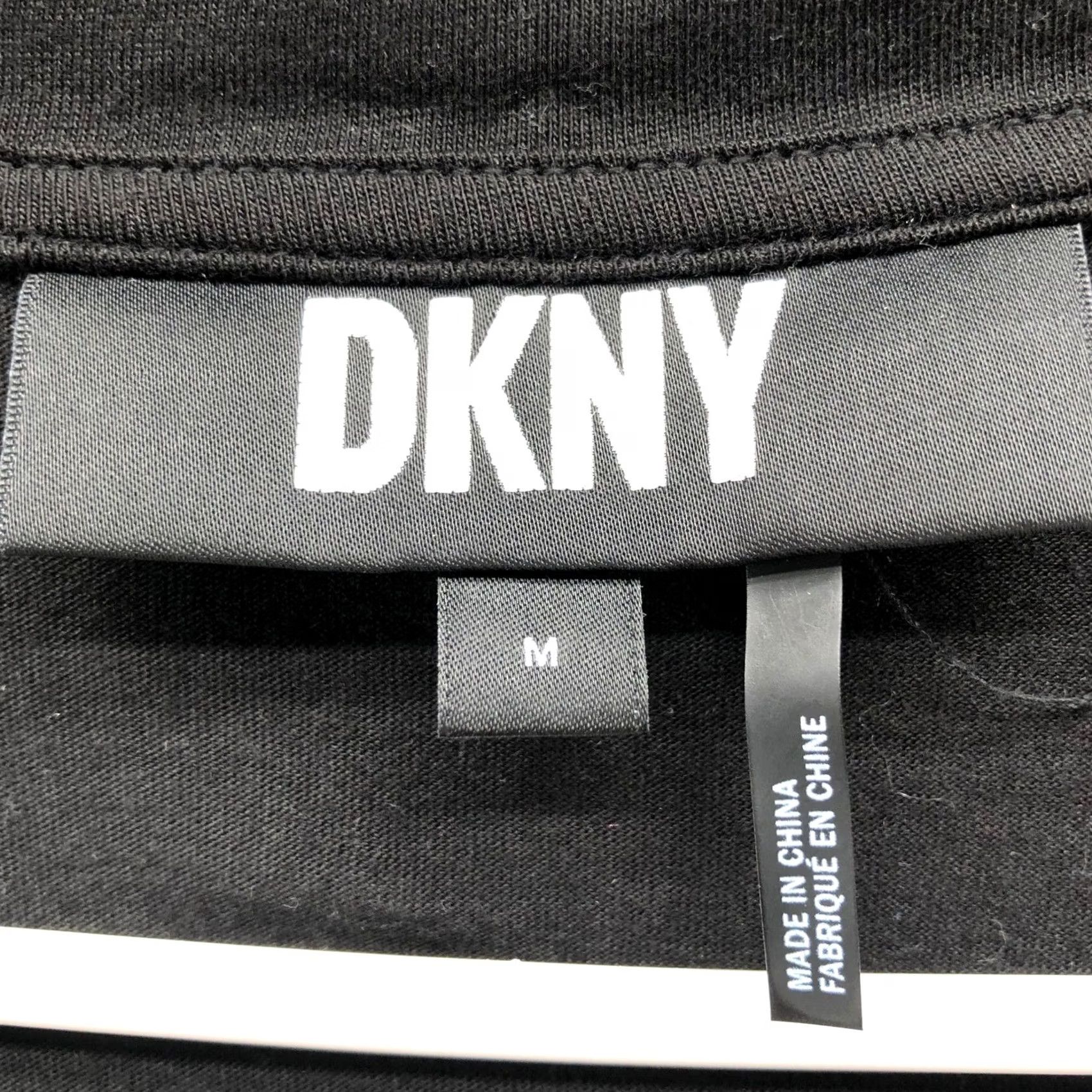 DKNY DKNY Faux Leather Front Zip Accent Top Womens M Black Mixed Media Dolman Shirt Size M / US 6-8 / IT 42-44 - 5 Thumbnail
