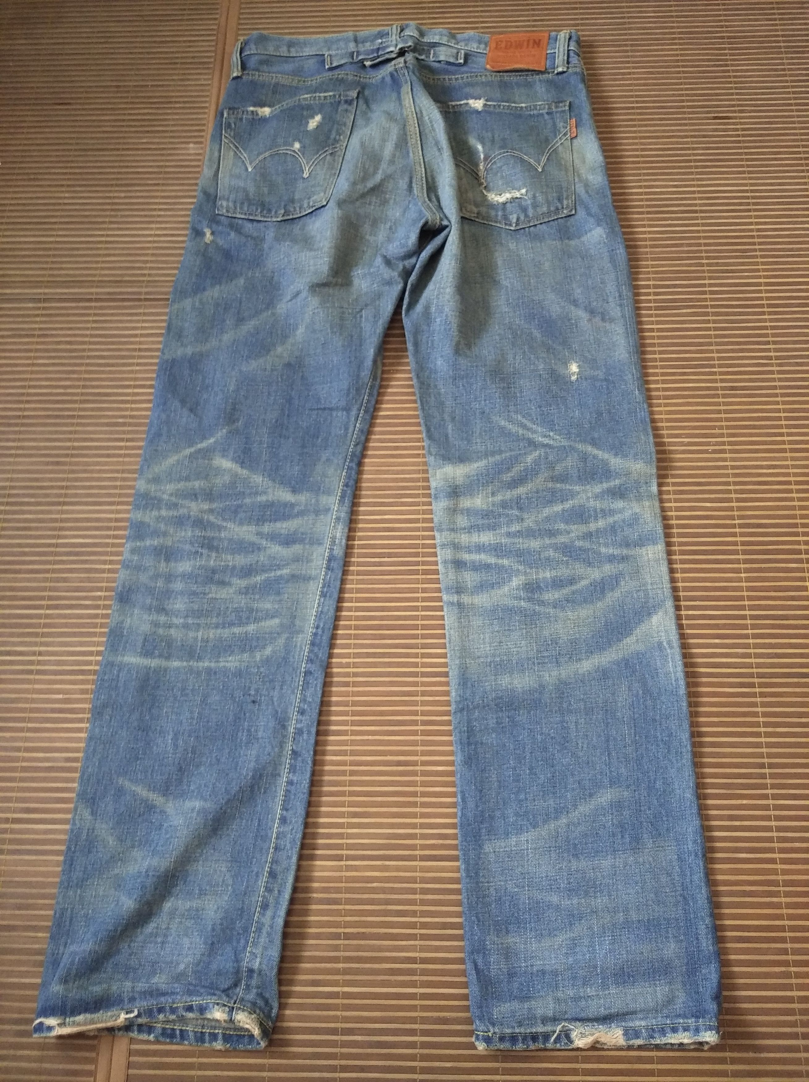 Edwin × Japanese Brand Vintage 90s Edwin 505zx Selvedge Distressed Denim Jeans Size US 34 / EU 50 - 2 Thumbnail