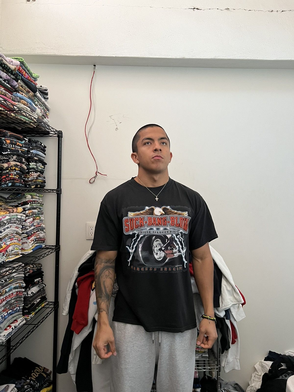 Harley Davidson 2001 Suck Bang Blow Bike Week Biker Burnout Bar Tee Lightnin Size US XL / EU 56 / 4 - 3 Thumbnail