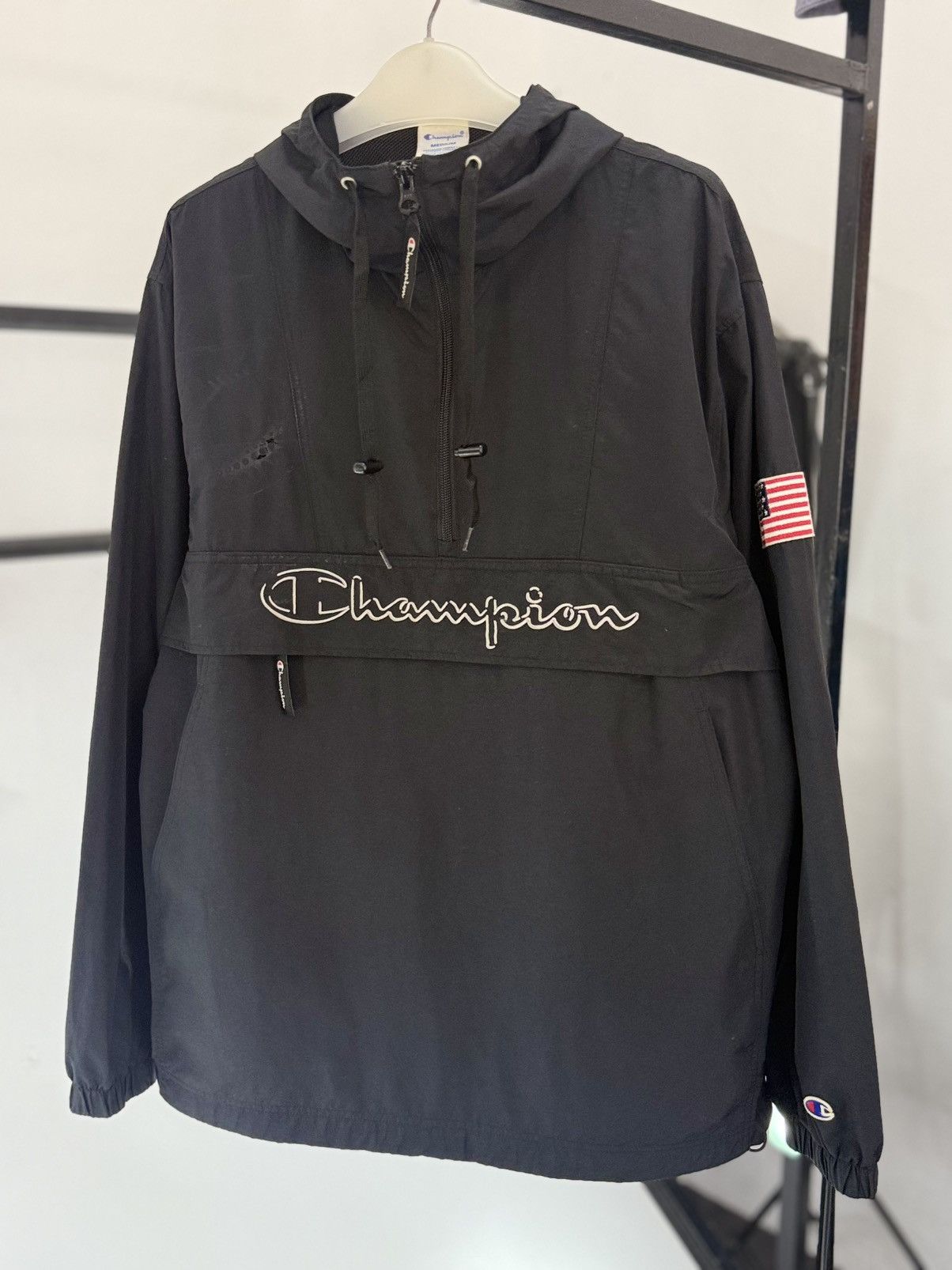 Champion 🔥 Champion American Flag ANORAK Windbreaker Jacket Half Zip Size US M / EU 48-50 / 2 - 1 Thumbnail
