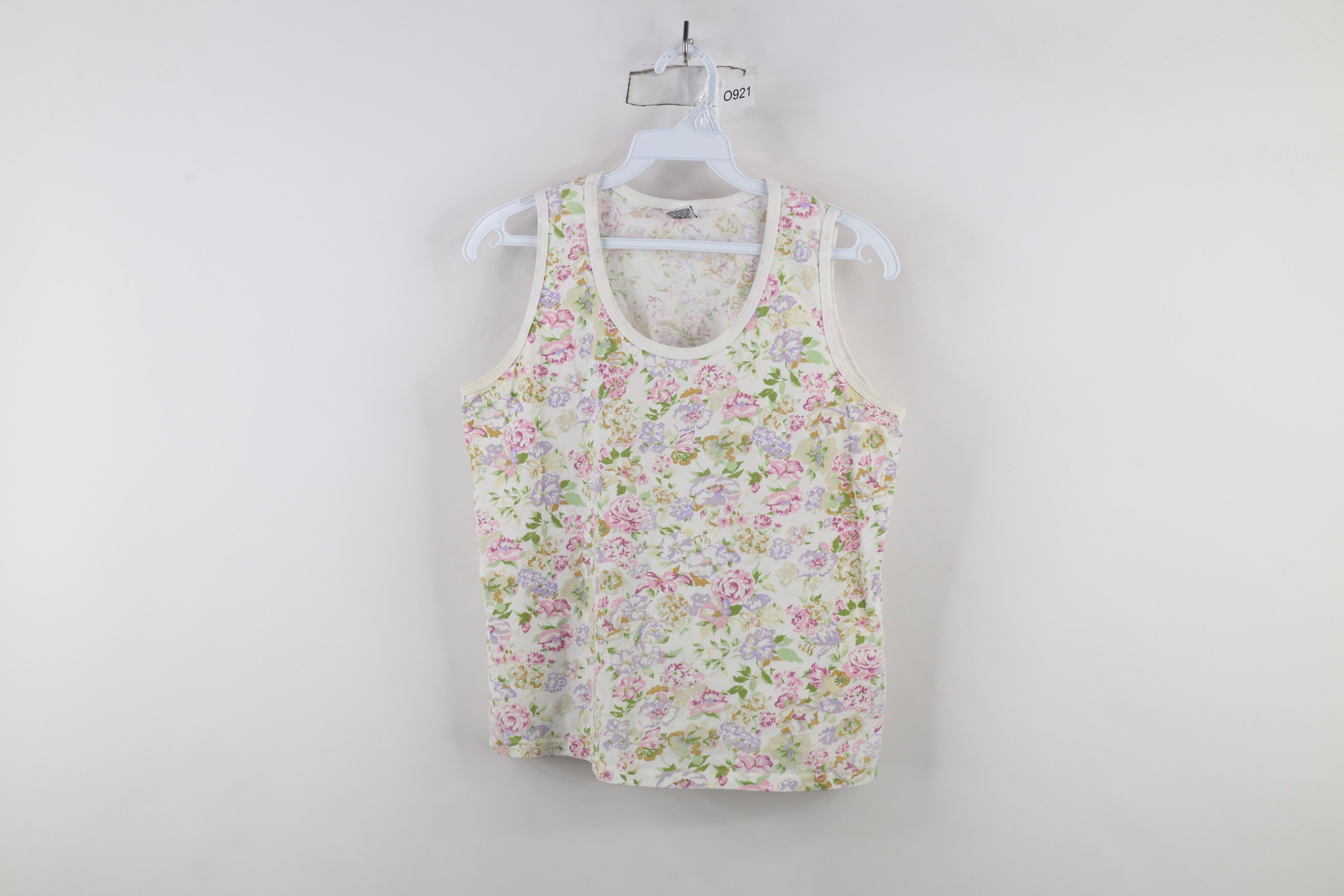 Vintage Vintage 90s Streetwear Floral Flower Tank Top T-Shirt USA Size L / US 10 / IT 46 - 1 Thumbnail