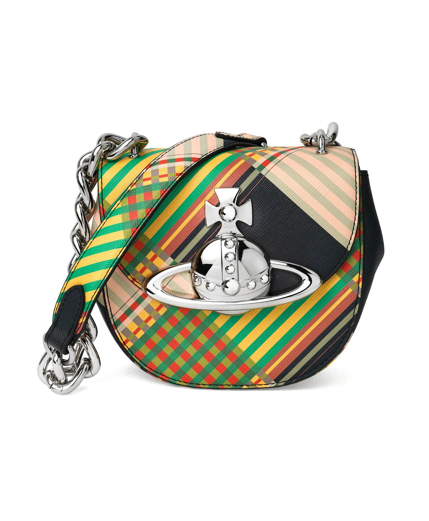 Vivienne Westwood VIVIENNE WESTWOOD Jodie tartan coated canvas saddle bag Size ONE SIZE - 1 Thumbnail