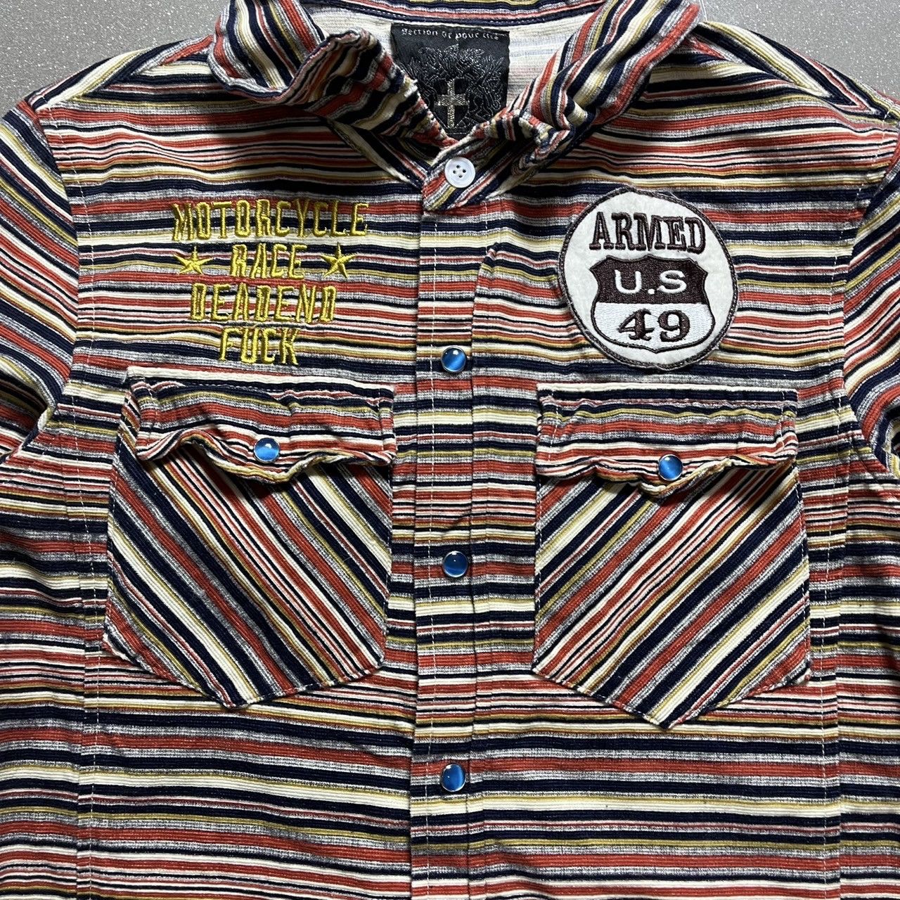 If Six Was Nine × Japanese Brand × Le Grande Bleu (L.G.B.) Riot Japanese Brand Stripe Shirt Size S / US 4 / IT 40 - 3 Thumbnail