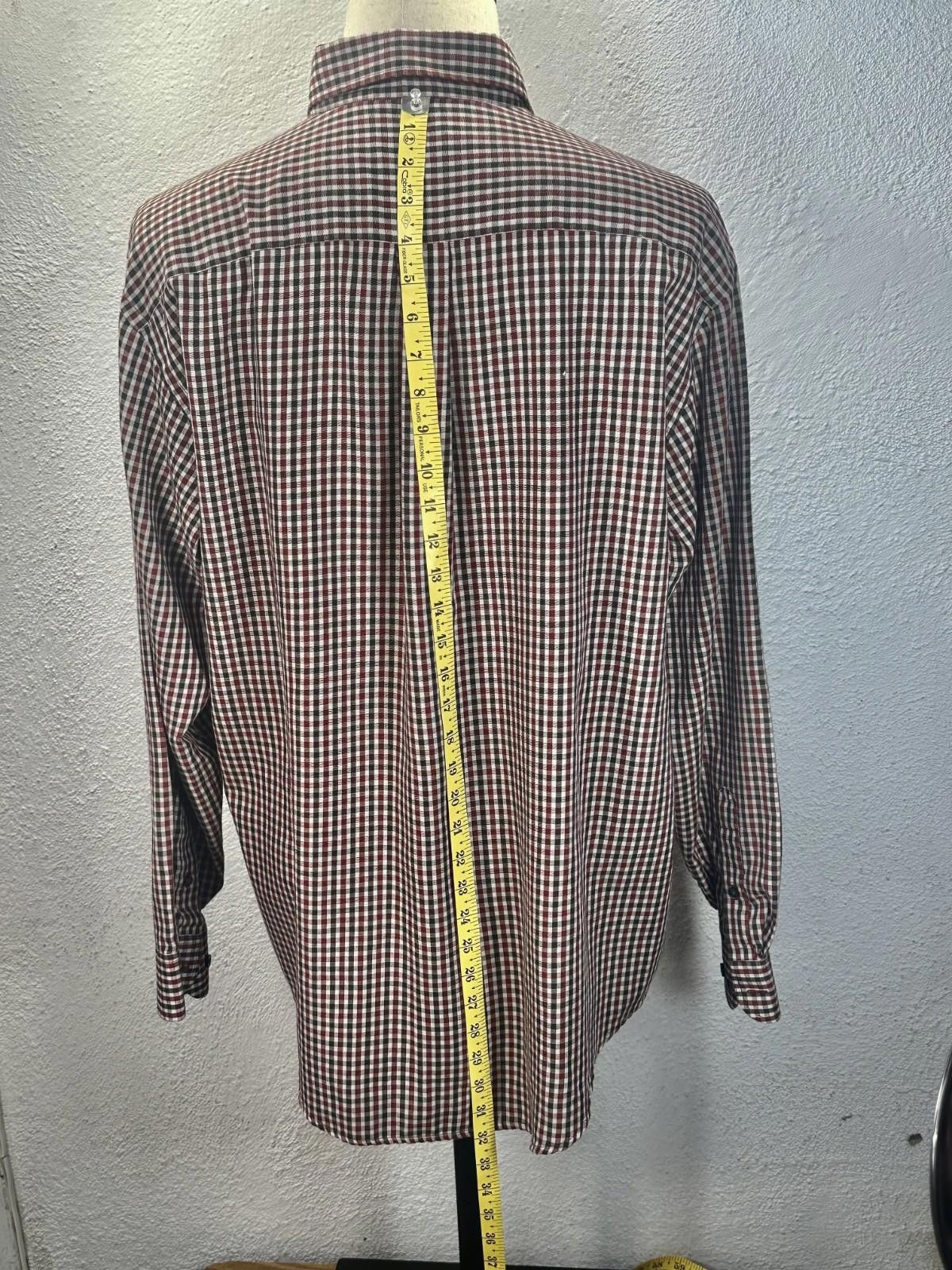 Van Heusen Van Heusen Men's Large Red Check No Iron Button Down Shirt Size US L / EU 52-54 / 3 - 5 Thumbnail