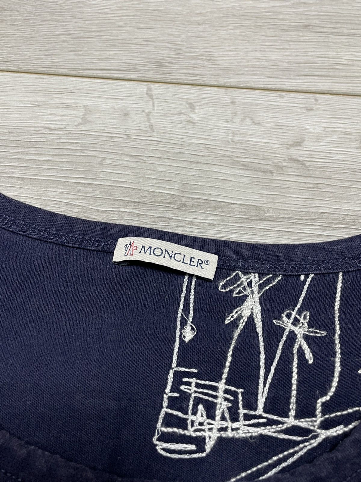 Moncler Moncler Jean Philippe garment washed tee t-shrit embroidered Size US XL / EU 56 / 4 - 2 Thumbnail