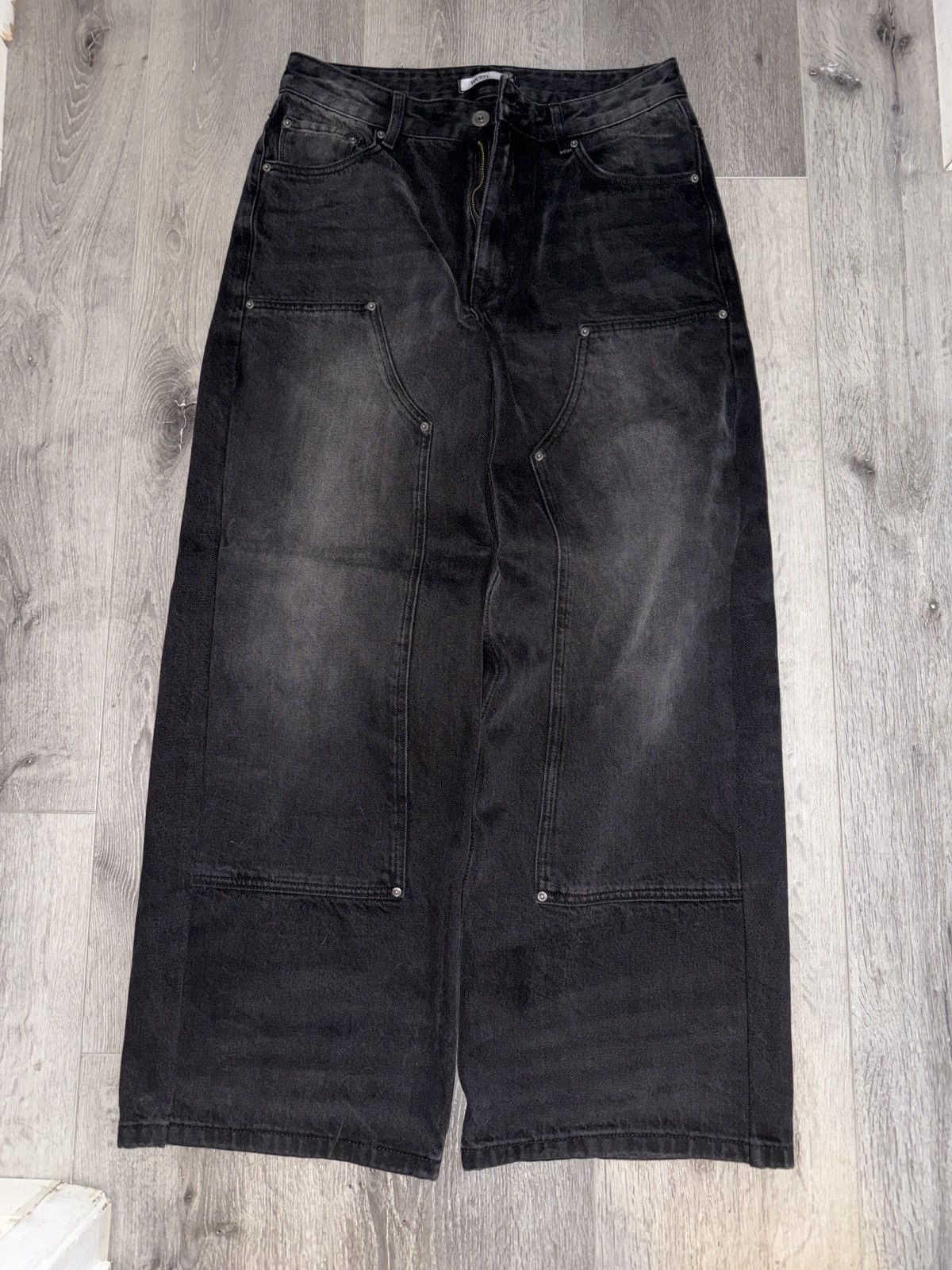 Vintage Black double knee baggy denim Size US 32 / EU 48 - 1 Thumbnail