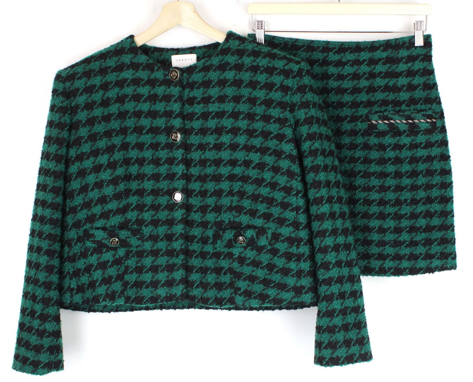 Sandro SANDRO Claudie Set Women's M/L Tweed Patterned Wool Blend Size M / US 6-8 / IT 42-44 - 1 Thumbnail
