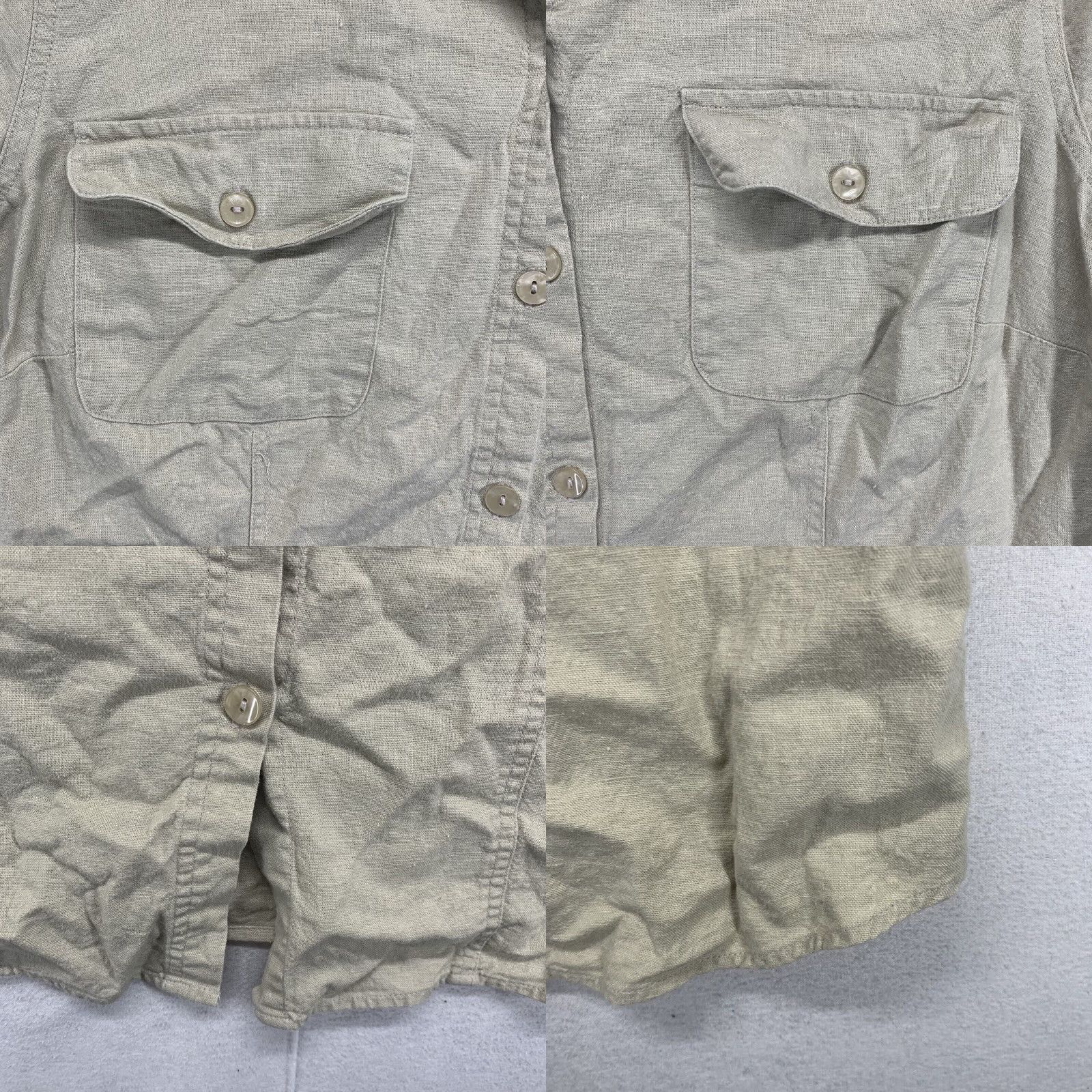 Vintage VINTAGE White Stag Women's 16W Button-Down Shirt Linen Cotton Short Sleeve Collared Pockets Casual Bohemian 80s 90s Natural Earth Tones Size XXL / US 16-18 / IT 52-54 - 8 Thumbnail