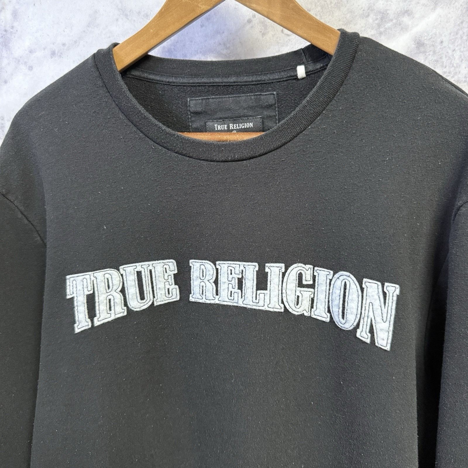 True Religion True Religion Sweatshirt XL 23x28 Black Crew Neck Size US XL / EU 56 / 4 - 3 Thumbnail