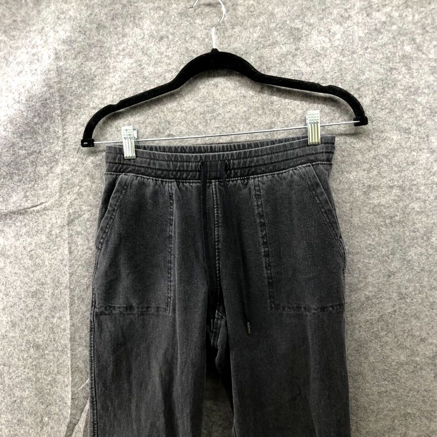 Uniqlo VINTAGE Uniqlo Denim Jersey Tapered Pants Womens XS Drawstring Pull On Washed Black Size XS / US 0-2 / IT 36-38 - 3 Thumbnail