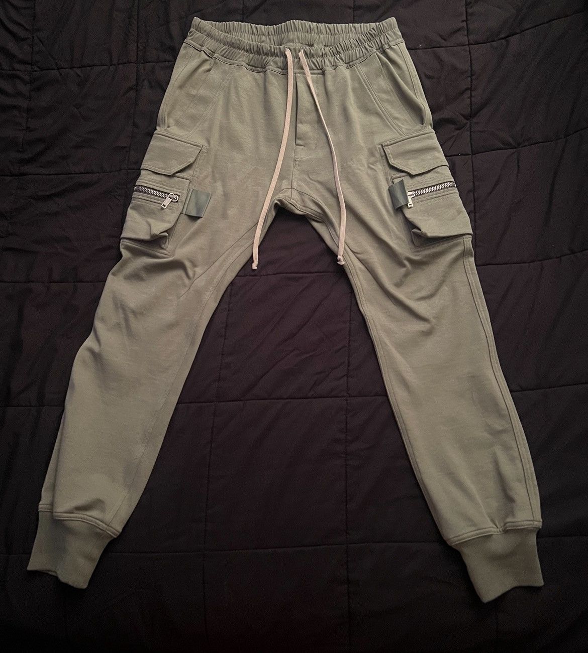 image of Rick Owens Mastodon Cargo Pants in Green, Men's (Size 36)