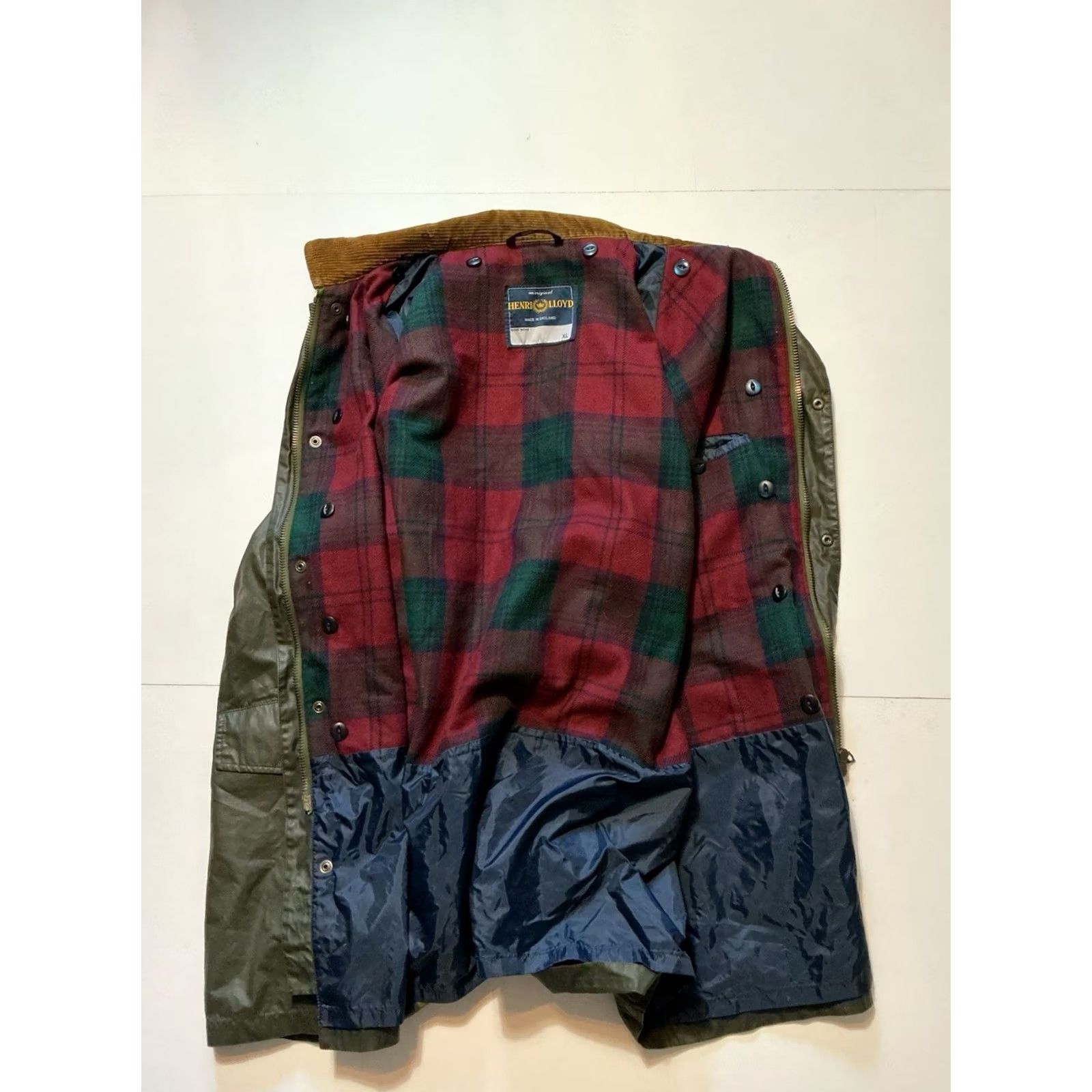 Henri Lloyd VINTAGE Henri Lloyd Jacket Corduroy Plaid Waxed Coated Lined Parka XL Brown Mens Size US XL / EU 56 / 4 - 3 Thumbnail
