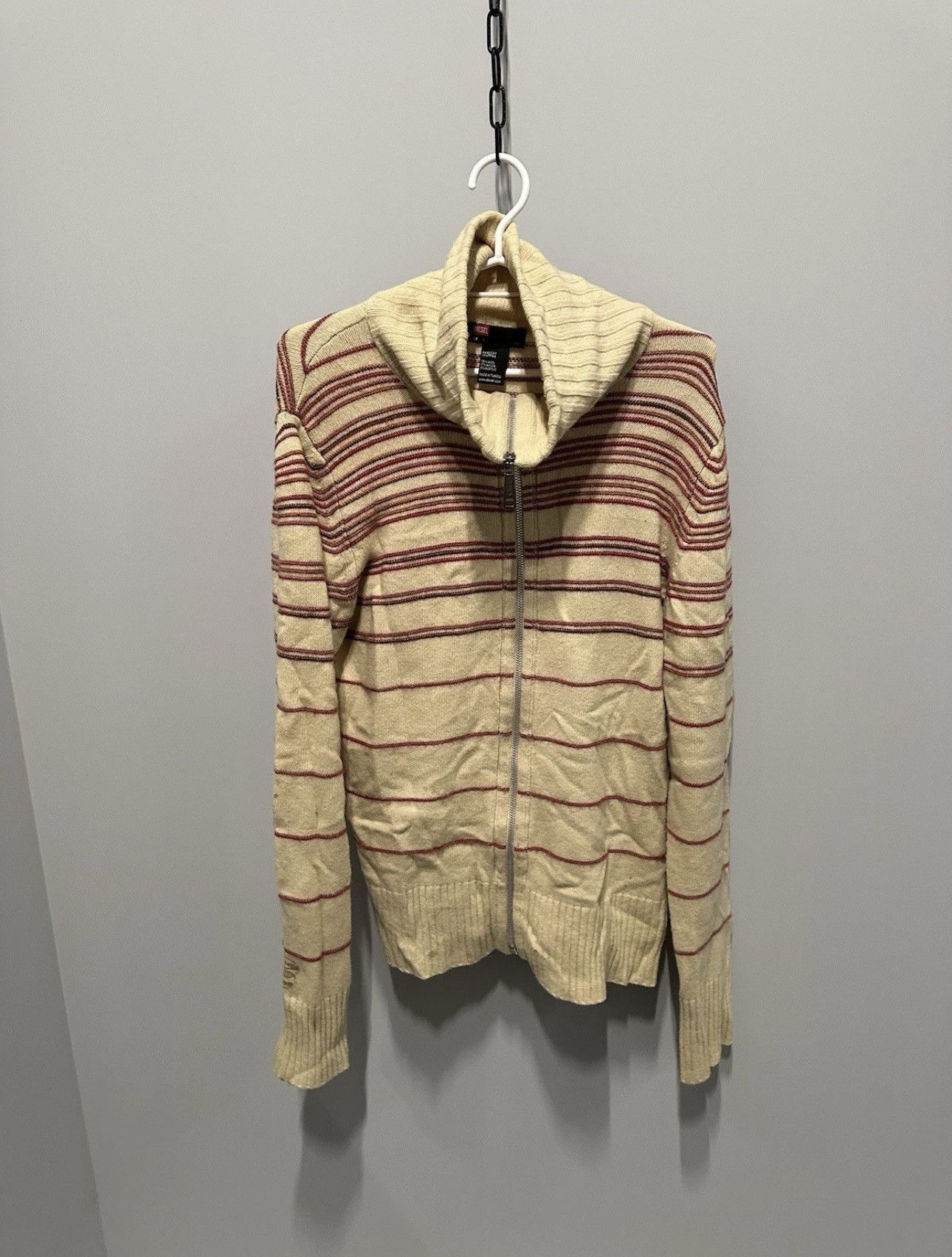 Diesel Diesel Vintage Wool Sweater Full Zip Japan Style Y2K Size US L / EU 52-54 / 3 - 4 Thumbnail