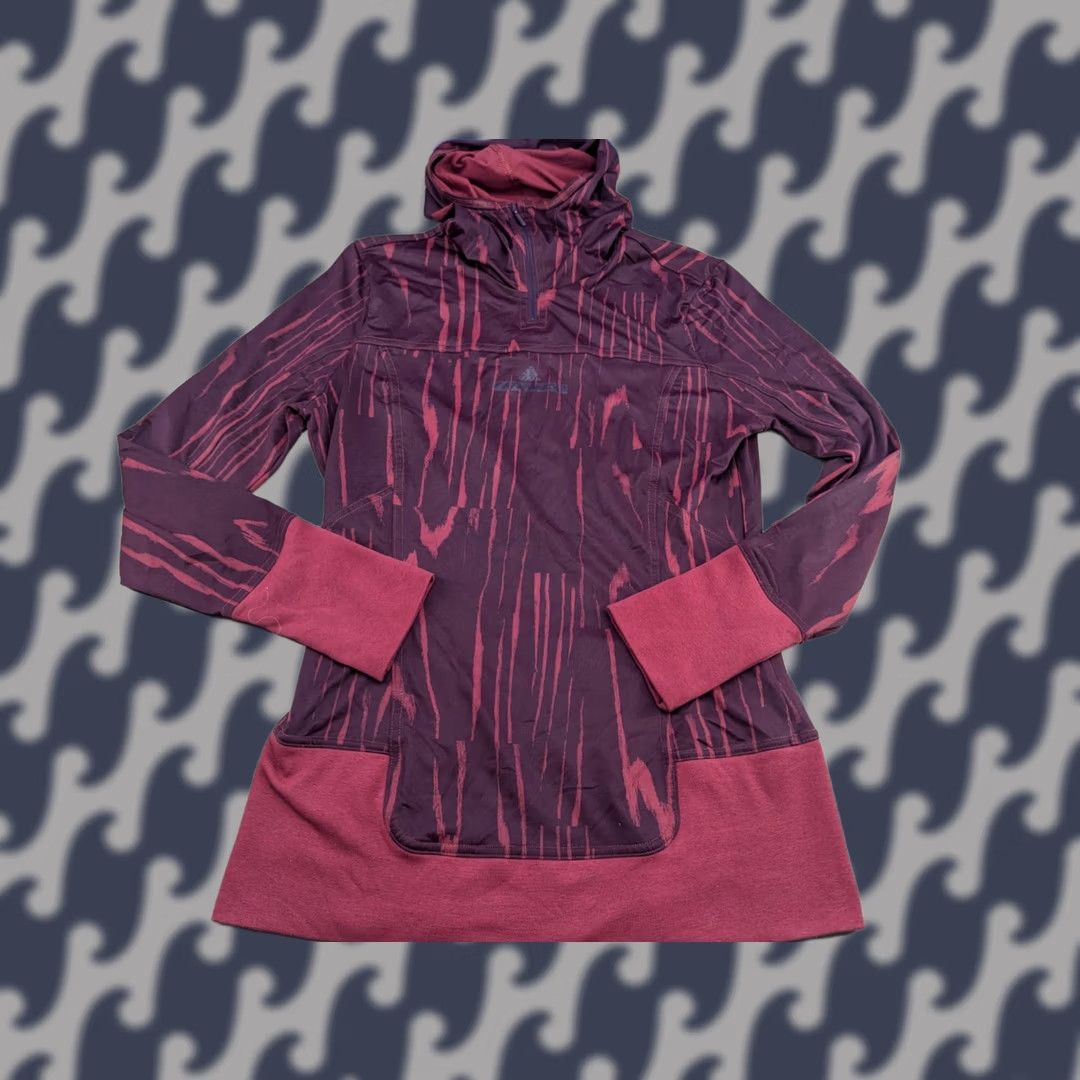 Adidas Adidas Stella McCartney Womens Top M Red Long Sleeve Hooded Sport Shirt Tank Pullover Breathable Elastic Waist Womens Regular Size M Red Size M / US 6-8 / IT 42-44 - 1 Thumbnail