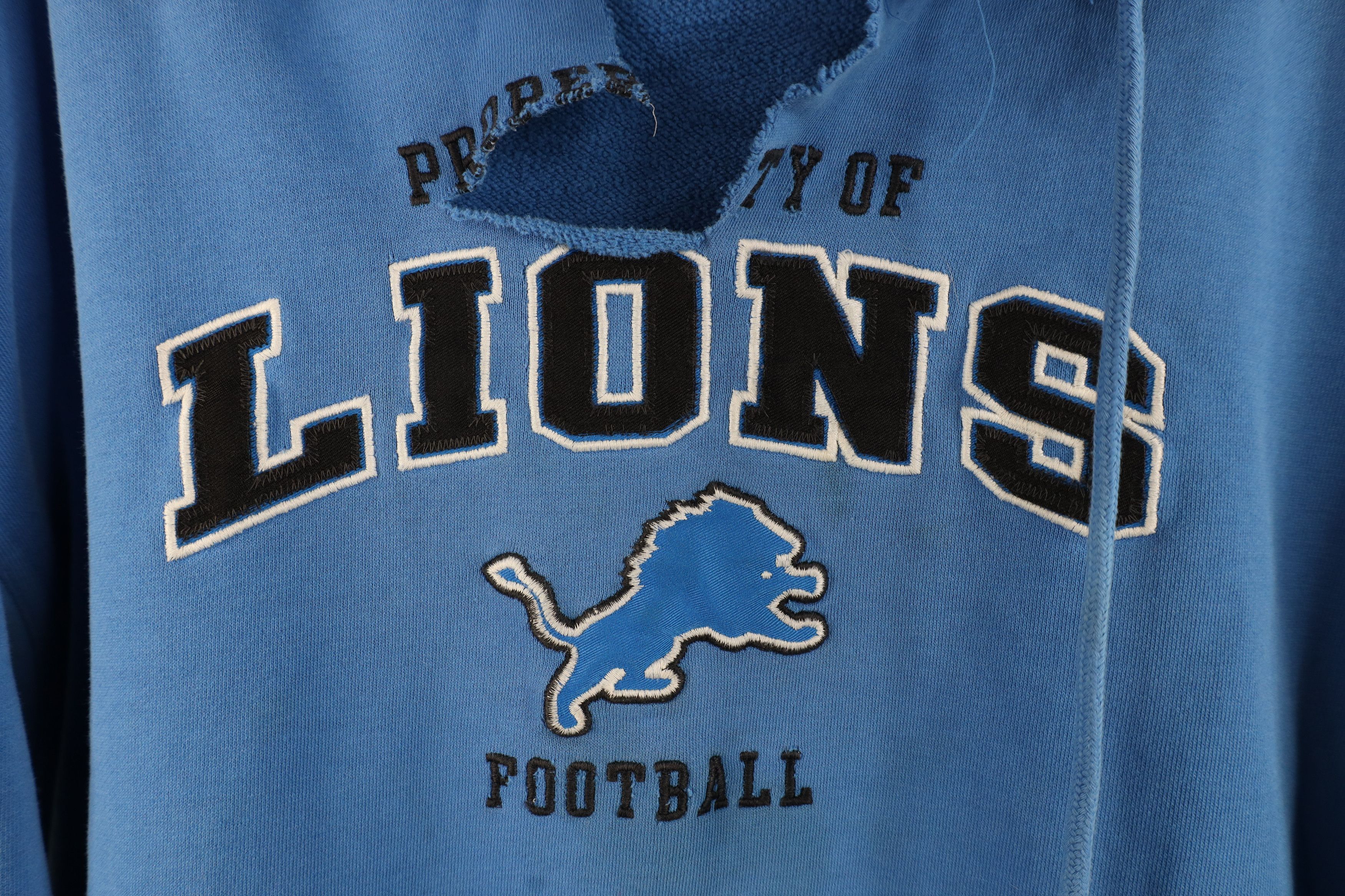 Reebok Vintage Reebok Detroit Lions Football Hoodie Sweatshirt Blue Size US L / EU 52-54 / 3 - 4 Thumbnail