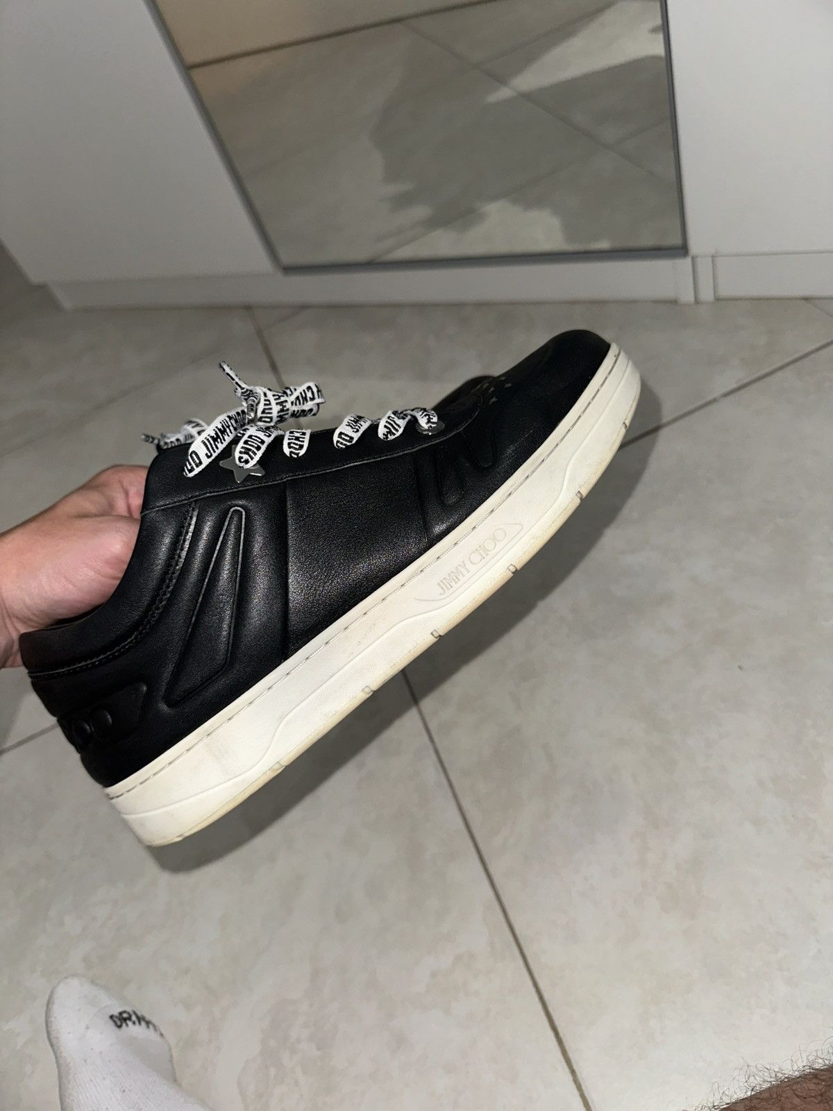 Jimmy Choo Jimmy Choo black leather sneakers 42.5 Size US 9.5 / EU 42-43 - 10 Thumbnail