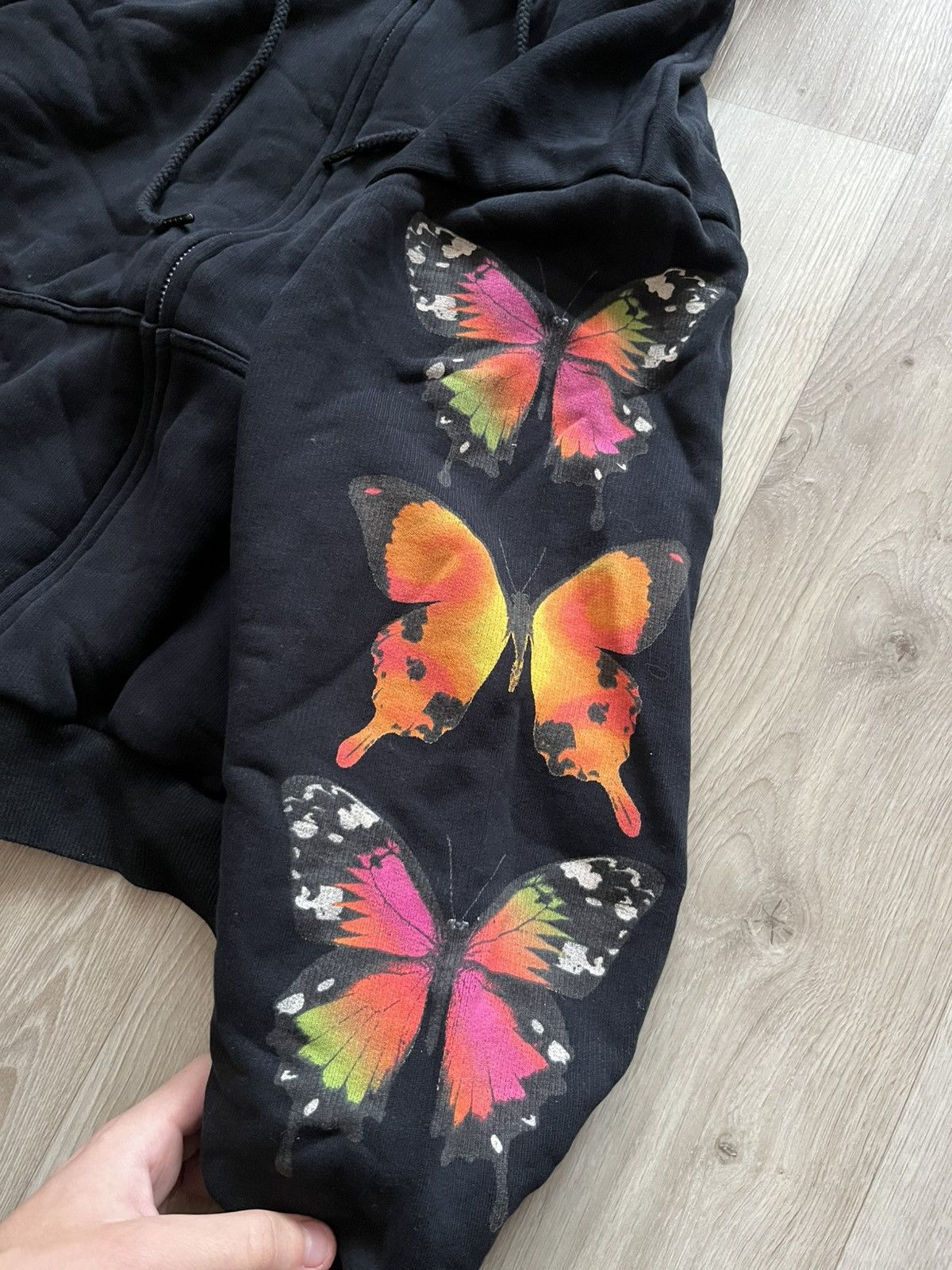 I.AM.GIA × Japanese Brand Heavy Cotton Cropped Boxy Fit Hoodie with Butterfly Size XL / US 12-14 / IT 48-50 - 2 Thumbnail