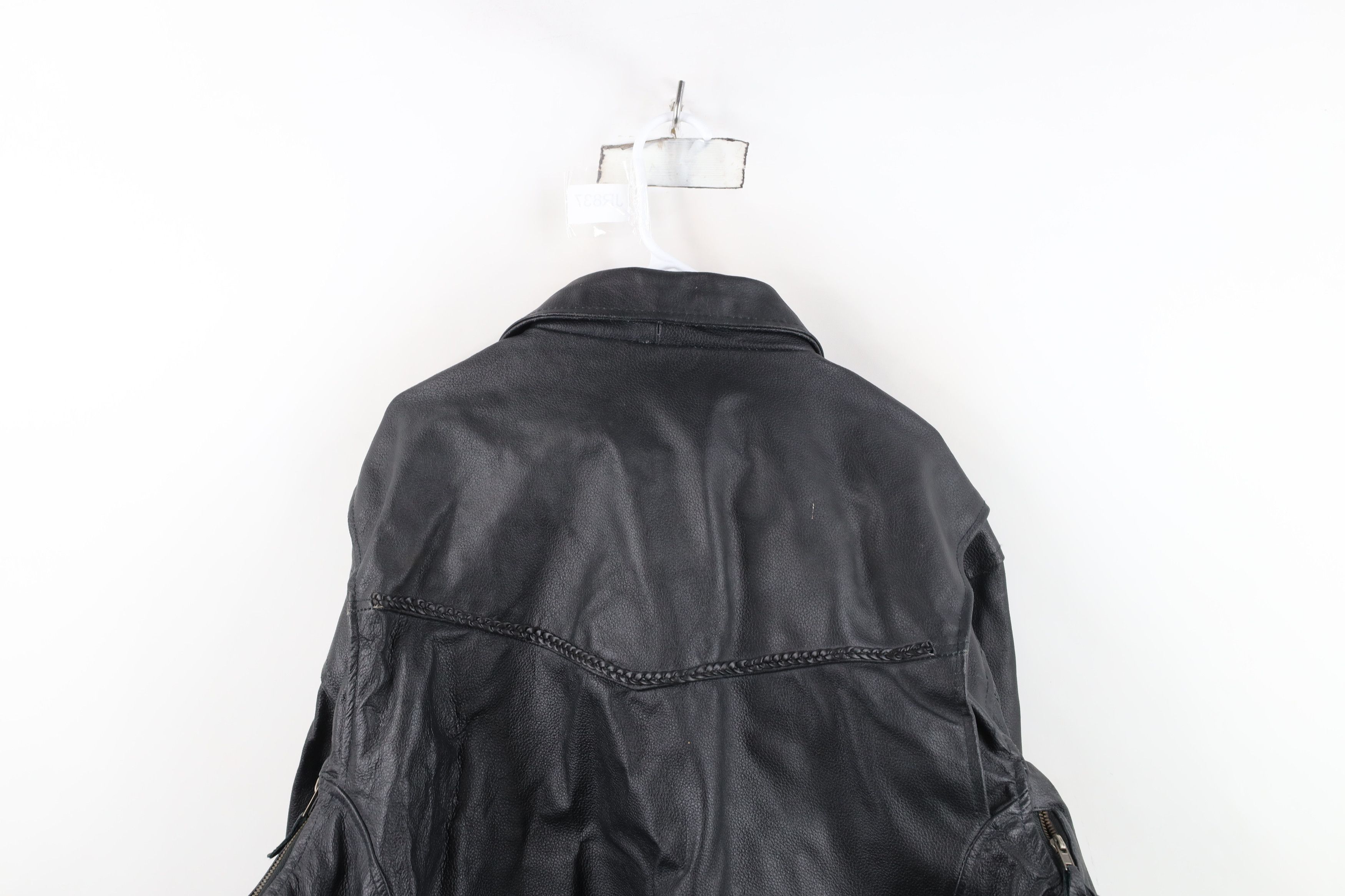 Vintage Vintage 90s Streetwear Heavyweight Leather Motorcycle Jacket Size US XXL / EU 58 / 5 - 13 Thumbnail