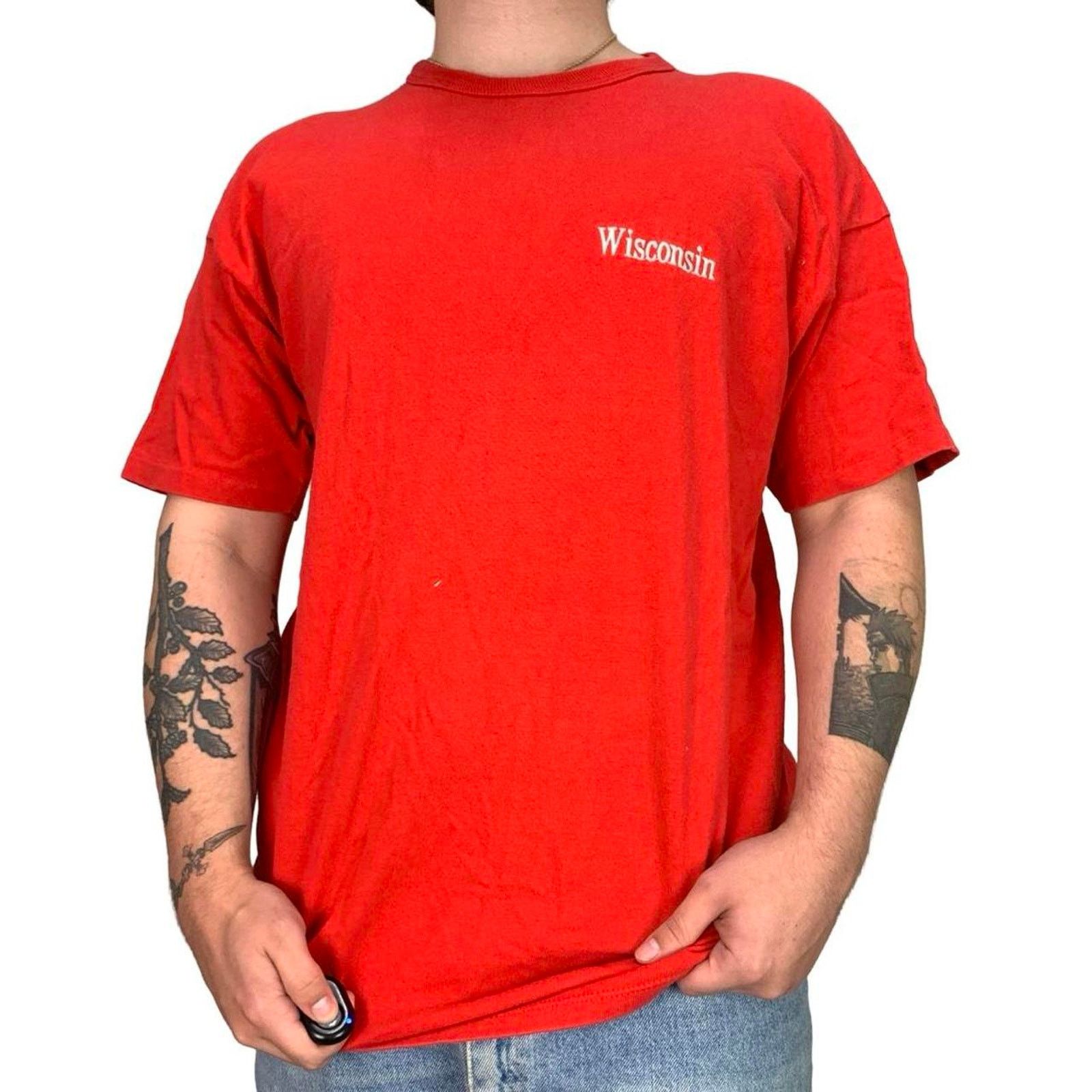 Champion × Vintage Vintage Champion Wisconsin Embroidered T-shirt Size US XXL / EU 58 / 5 - 2 Thumbnail