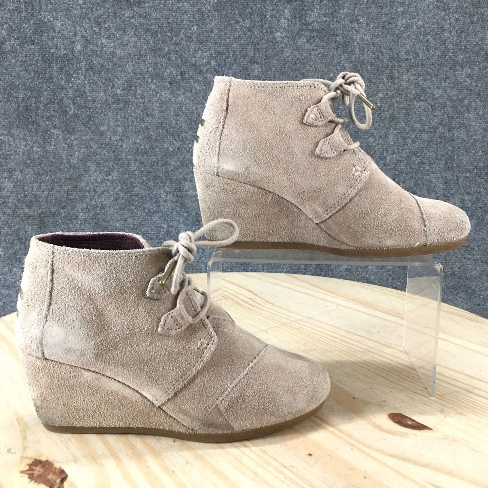 Toms TOMS Boots Womens 6 Kala Desert Brown Lace Up Wedge Heels Ankle Bootie Size M / US 6-8 / IT 42-44 - 2 Thumbnail