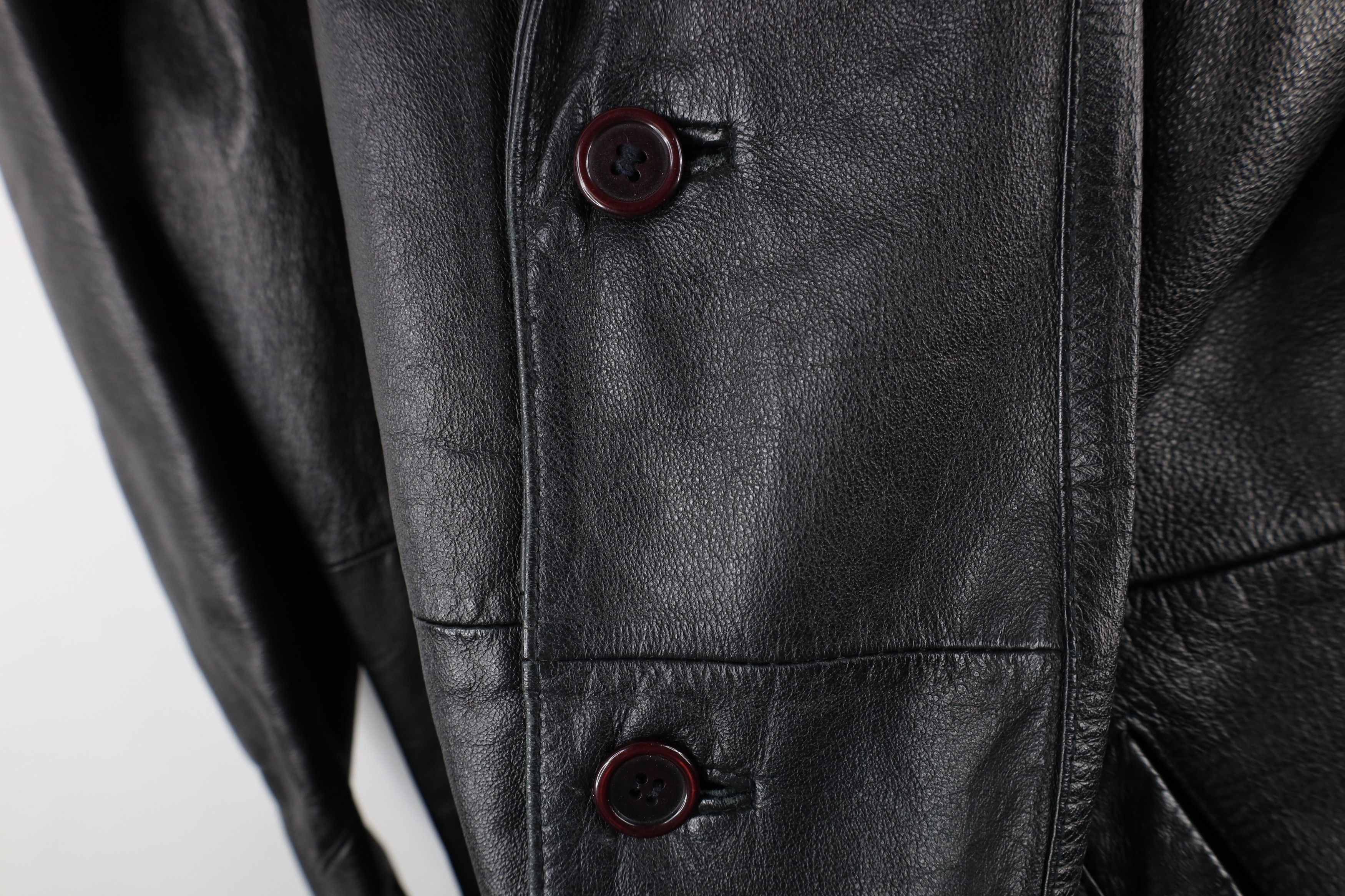 Vintage Vintage 90s Streetwear Leather Full Button Jacket Black Size US M / EU 48-50 / 2 - 5 Thumbnail