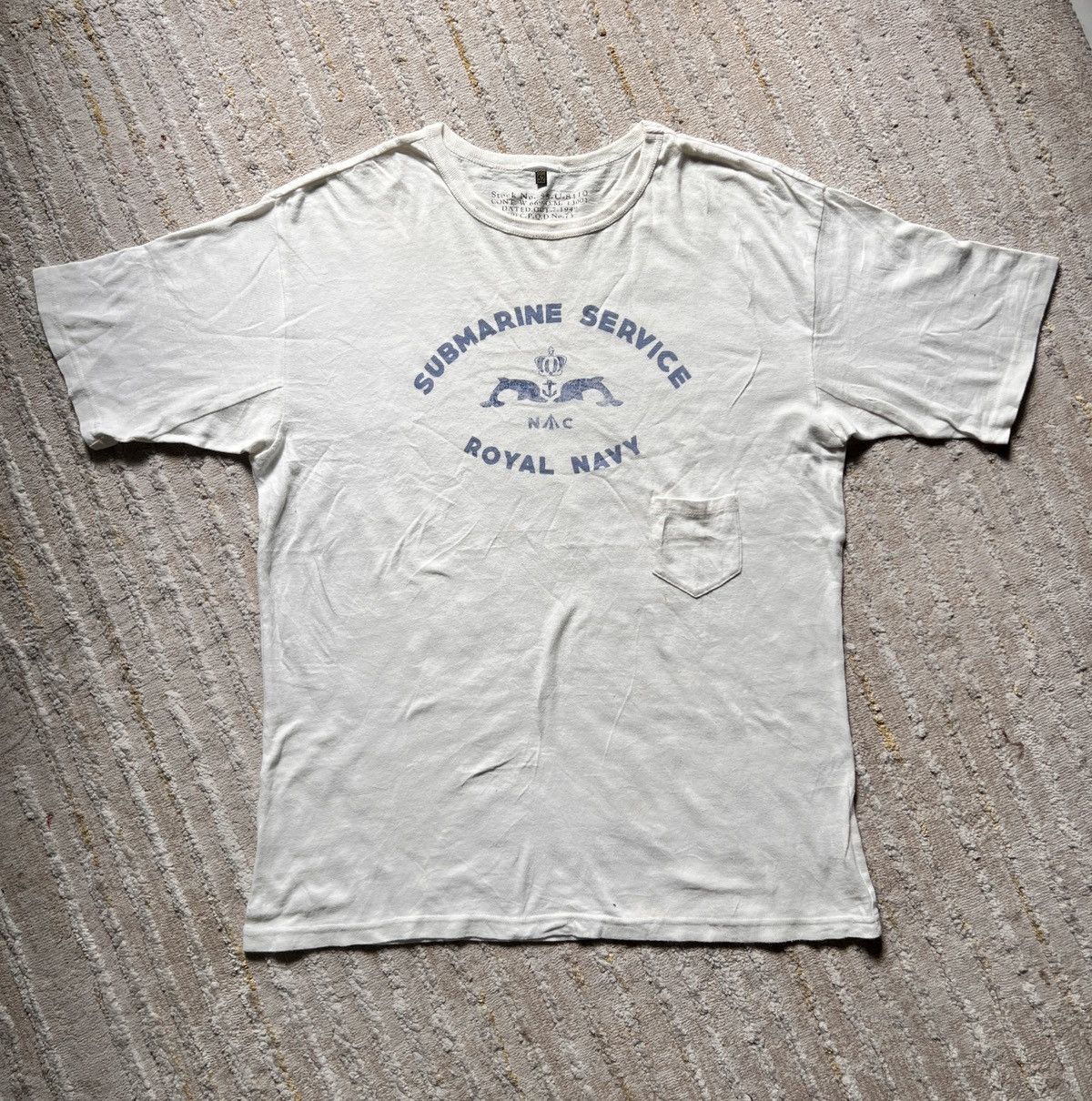 Nigel Cabourn Royal Navy White Military Tshirt