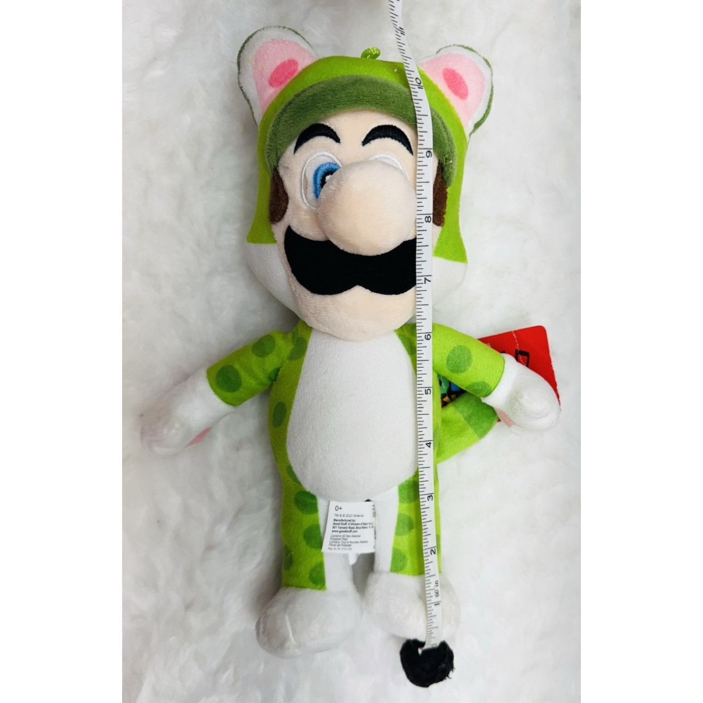 Nintendo SUPER MARIO BROS LUIGI Green Cat Suit Plush 12" Nintendo Stu Size ONE SIZE - 17 Thumbnail