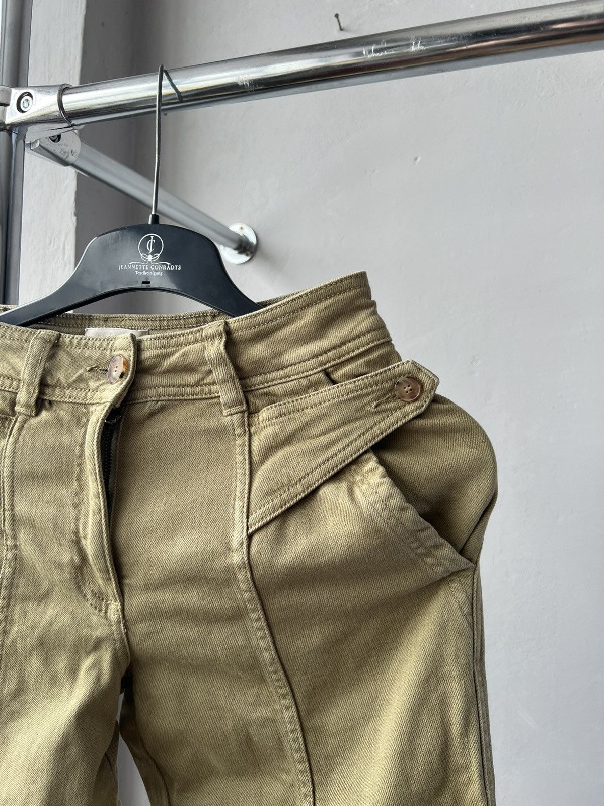 Sezane Sezane Paris Capri Women Khaki Classic Pants Size 43 Size 34" / US 12 / IT 48 - 6 Thumbnail