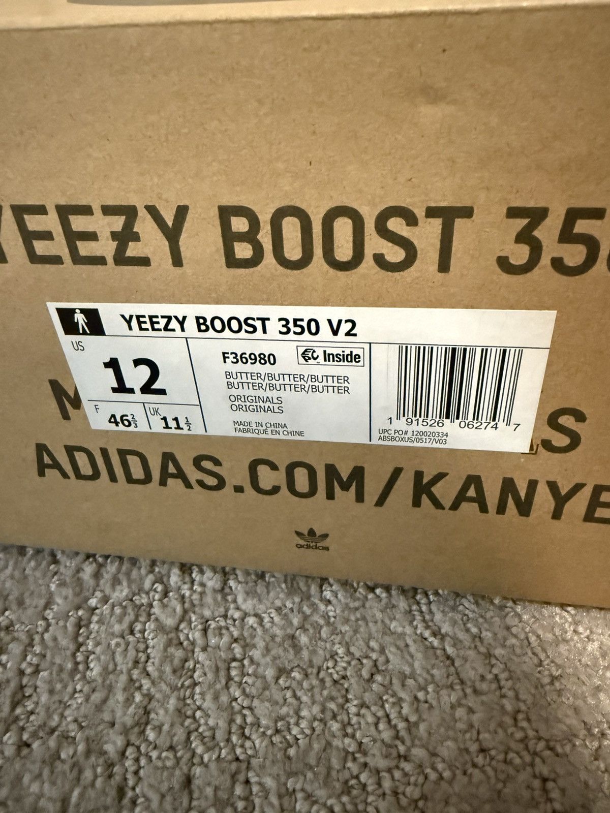 Adidas × Kanye West × Yeezy Yeezy Boost 350 V2 “Butter” Size US 12 / EU 45 - 6 Thumbnail