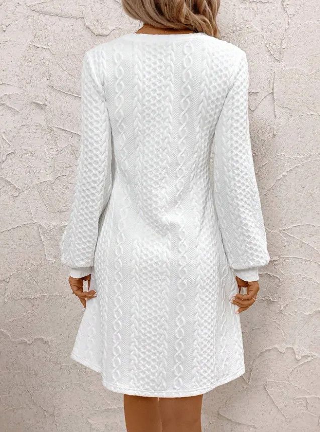 Other V-neck A-line Long Sleeve Temperament Elegant French Dress Size S / US 4 / IT 40 - 5 Thumbnail