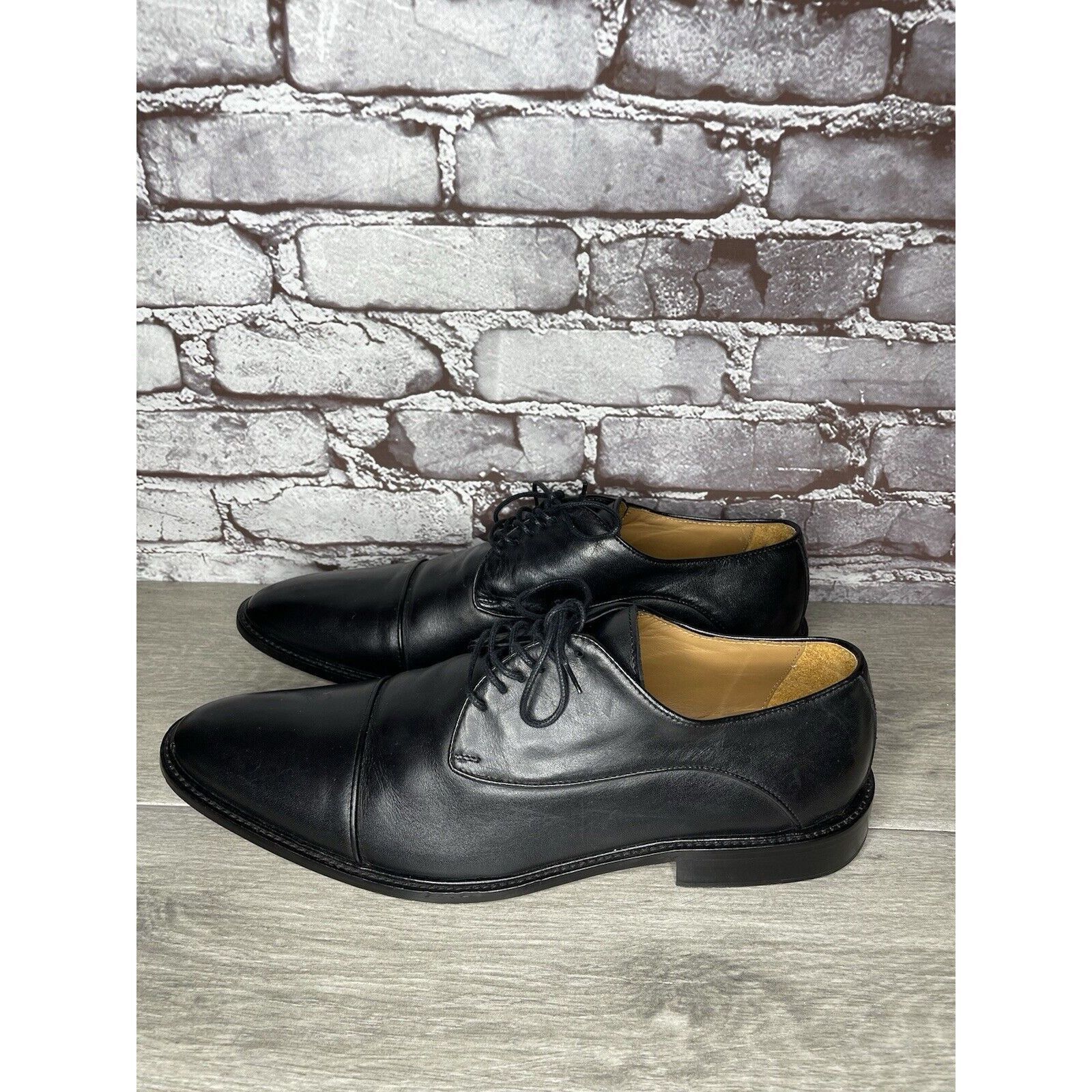 Other Wall+Water Black Leather Cap Toe Brogue Oxfords Shoes Men’s Size US 13 / EU 46 - 1 Thumbnail