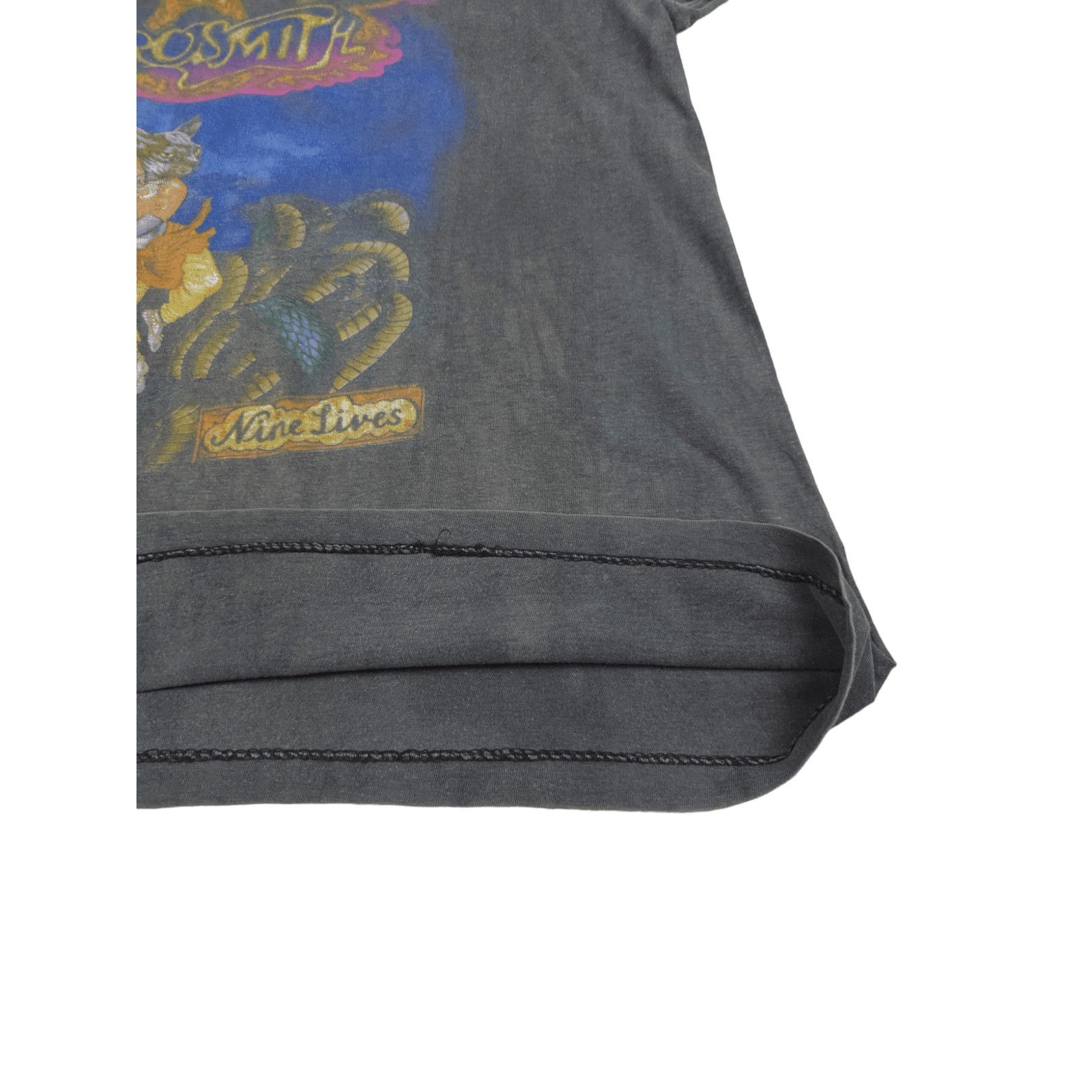 Band Tees × Vintage 💎 90s Aerosmith Nine Lives Size M Cropped Sun Faded T-shirt Size US M / EU 48-50 / 2 - 5 Thumbnail