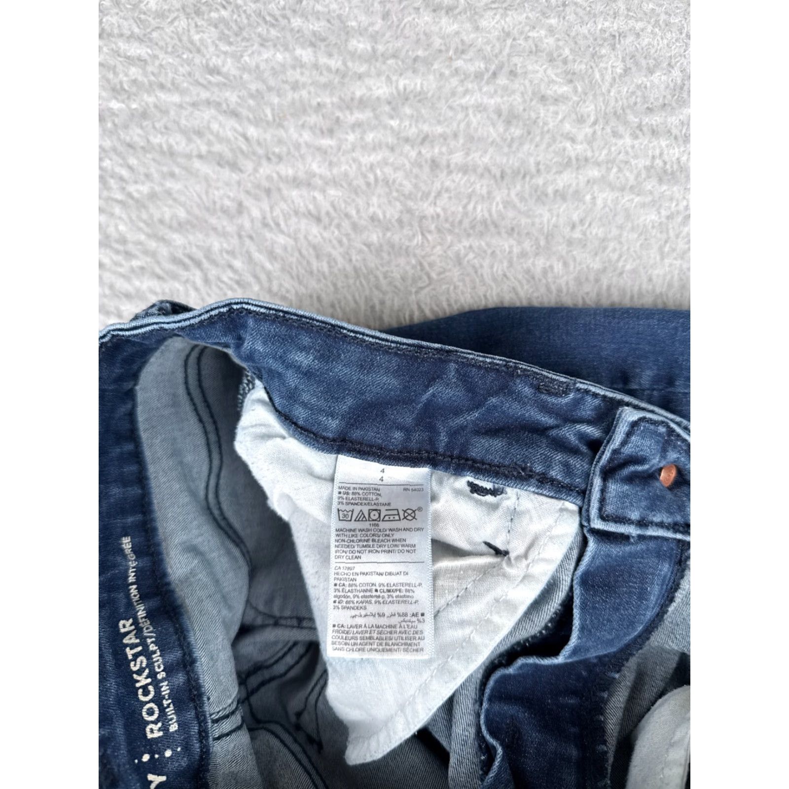 Old Navy Old Navy Jeans Womens 14 Blue Denim Rockstar Super Skinny Extra High Rise 31x28 90s Retro American Designer Womens Size 36" / US 14 / IT 50 - 7 Thumbnail