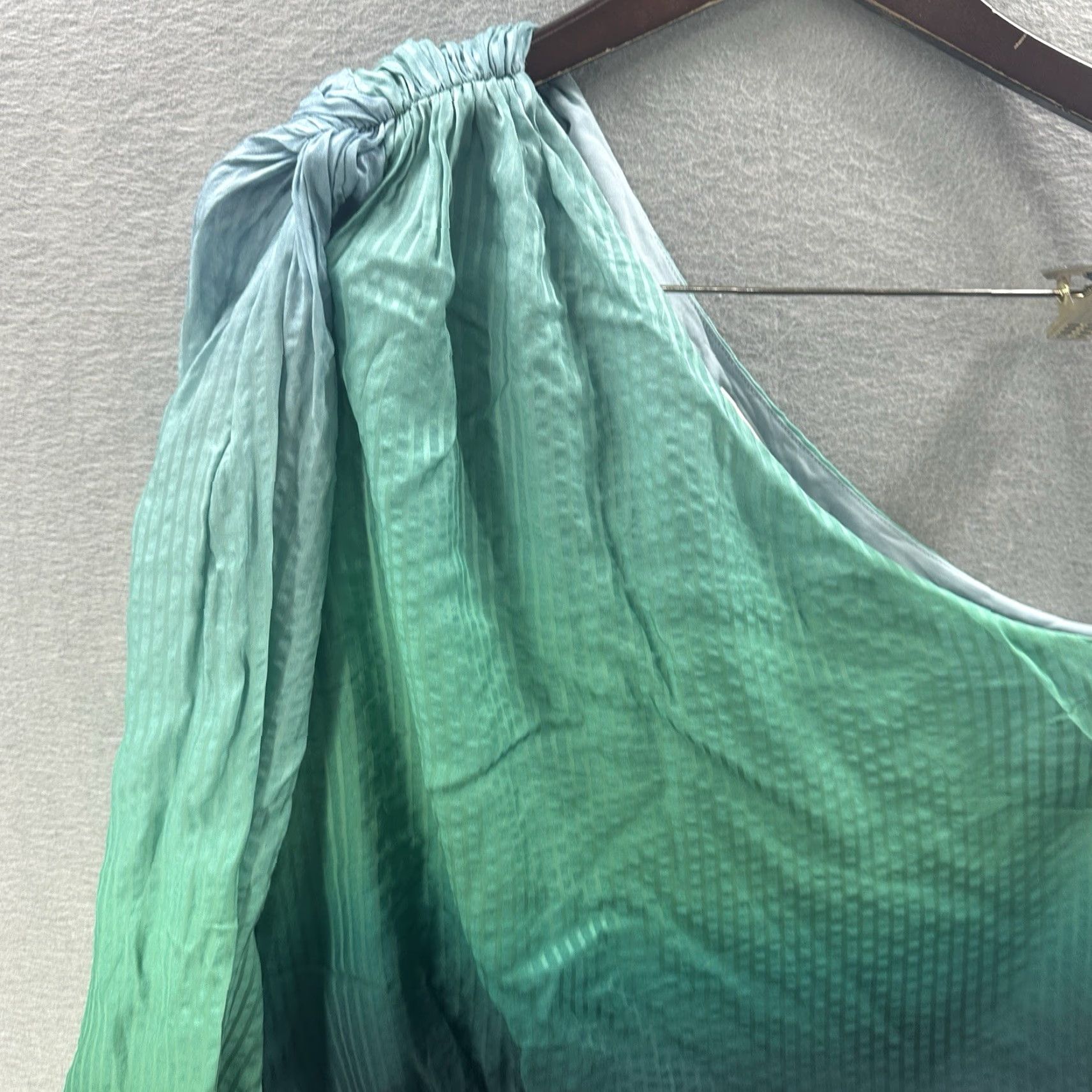 CAMI NYC CAMI NYC Shirt Womens S Crop One Shoulder OMbrE Preppy Silk Balloon Sleeve Size S / US 4 / IT 40 - 3 Thumbnail