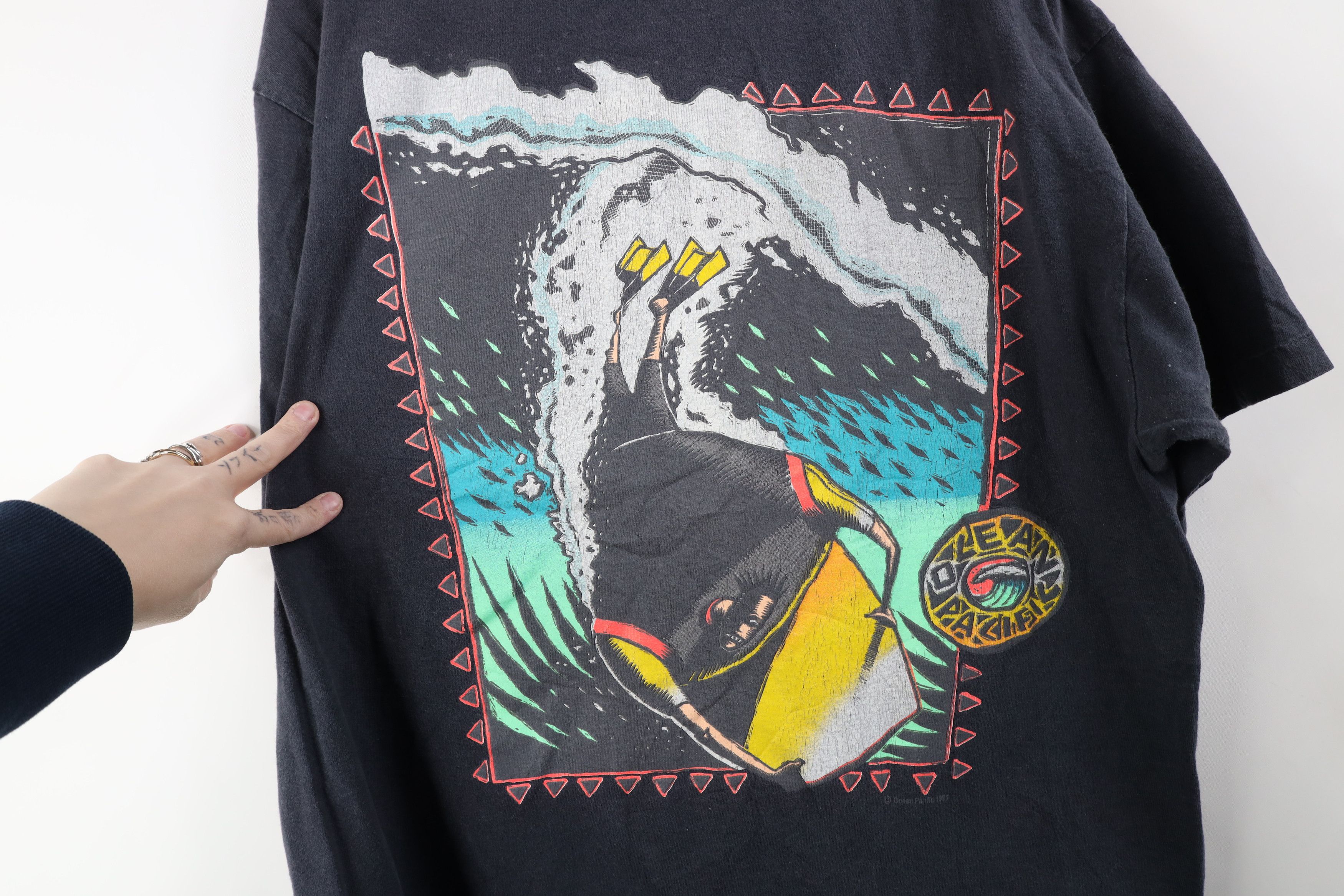 Ocean Pacific Vintage 90s Ocean Pacific Surfing Spell Out T-Shirt USA Size US L / EU 52-54 / 3 - 11 Thumbnail